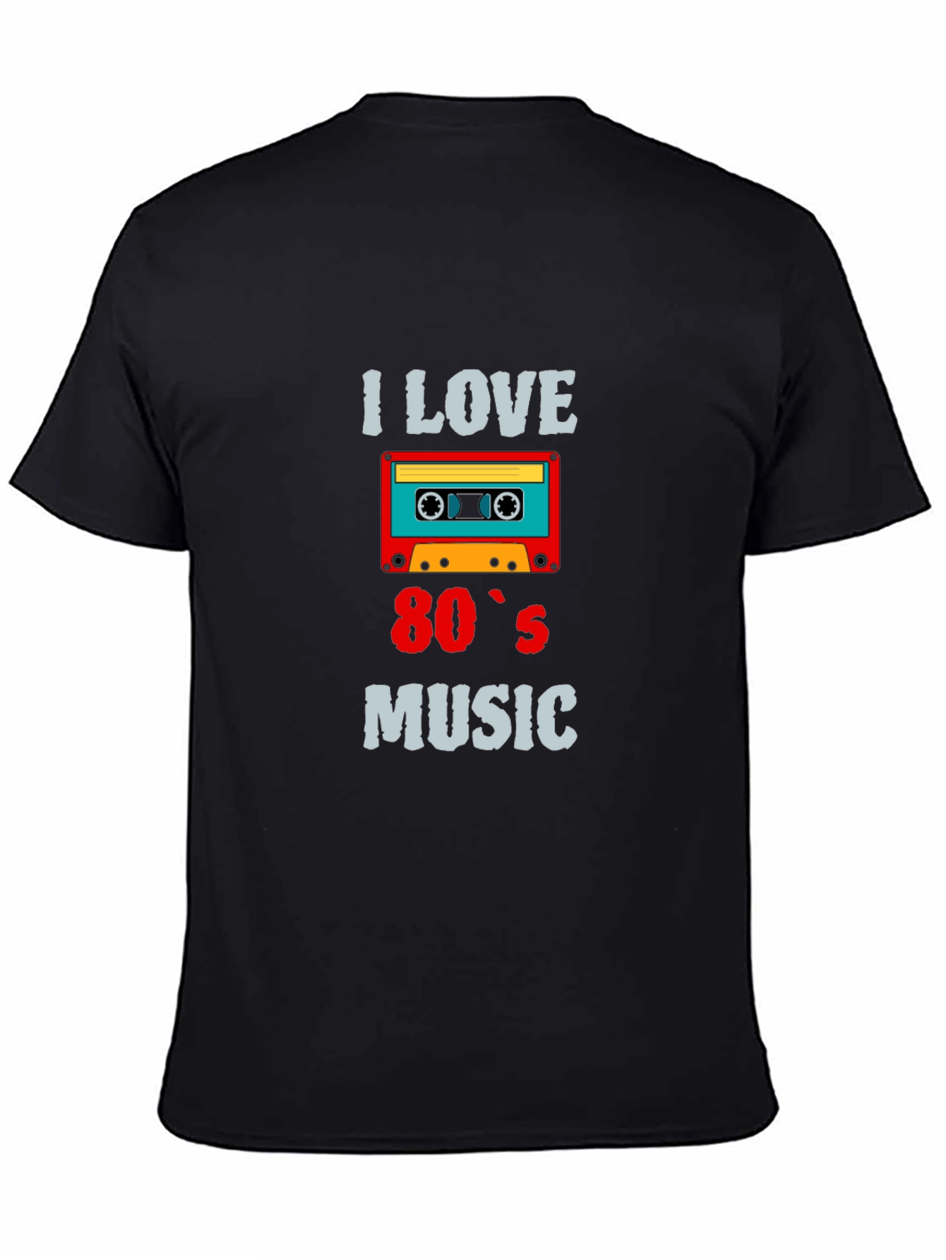 I Love 80s Music Cassette Tape Black T-Shirt