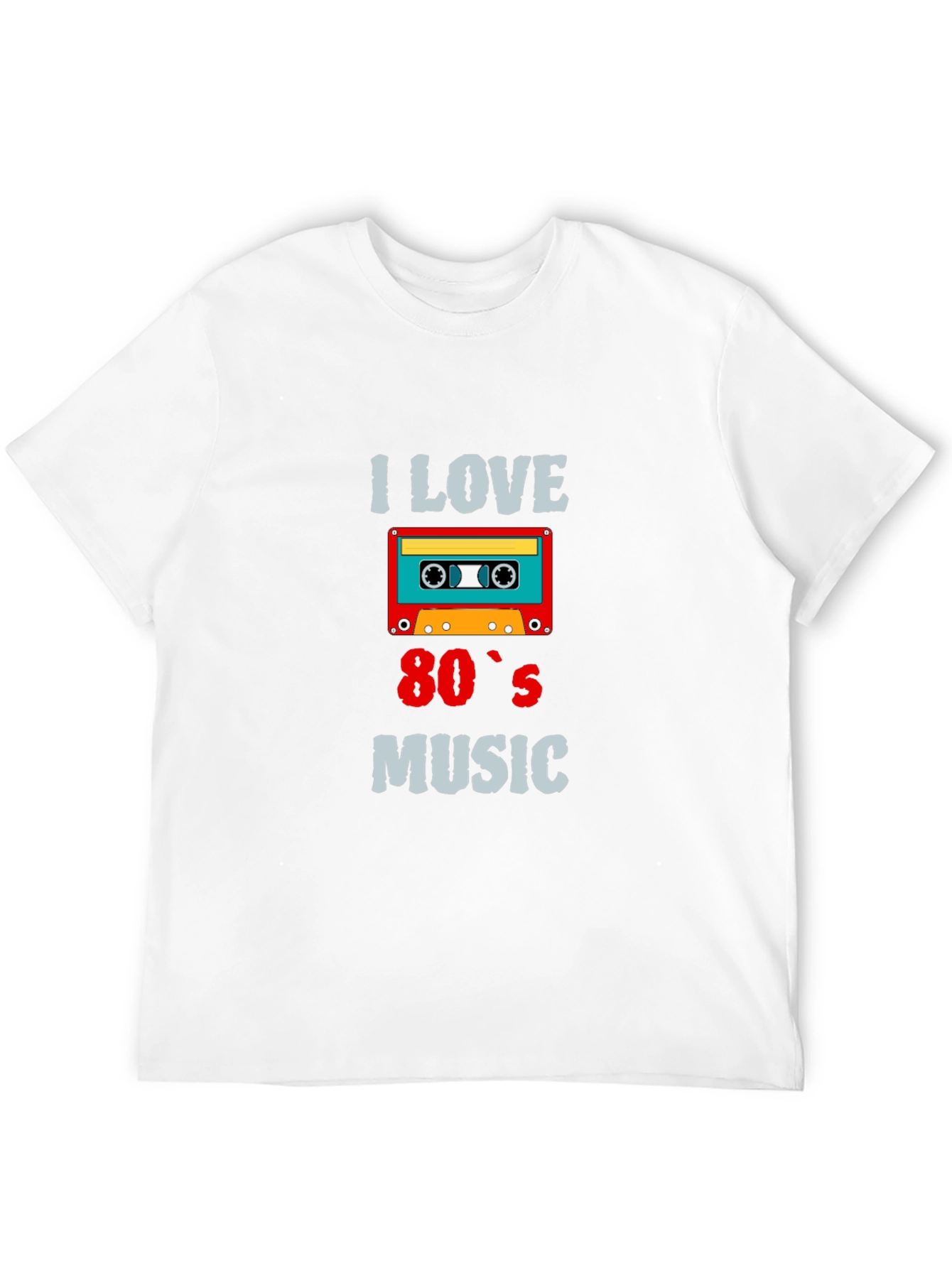 I Love 80s Music Cassette Tape Black T-Shirt