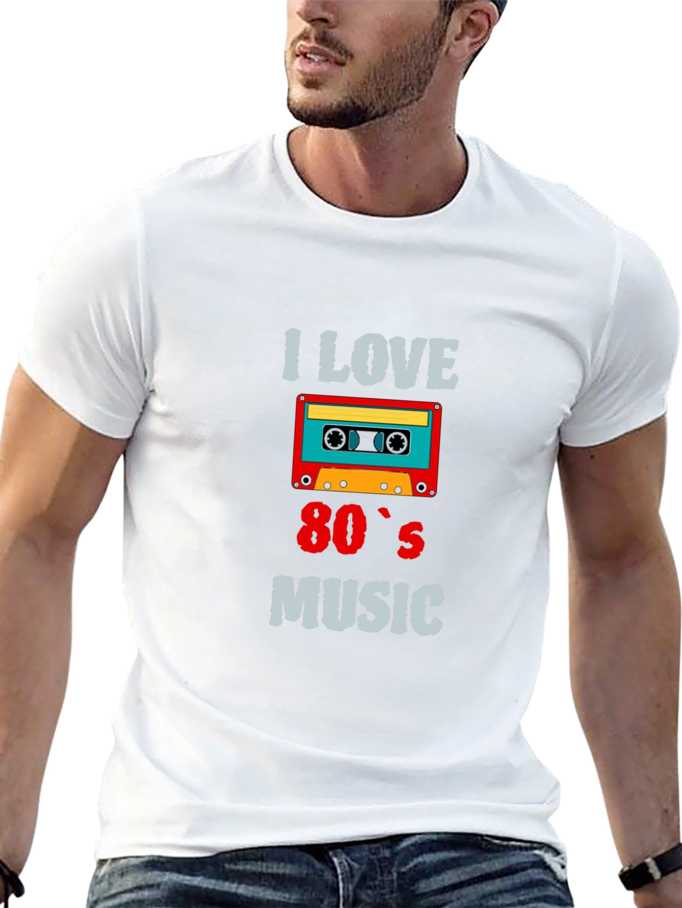 I Love 80s Music Cassette Tape Black T-Shirt