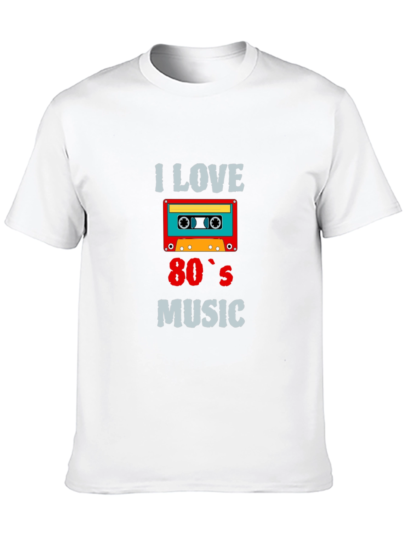 I Love 80s Music Cassette Tape Black T-Shirt