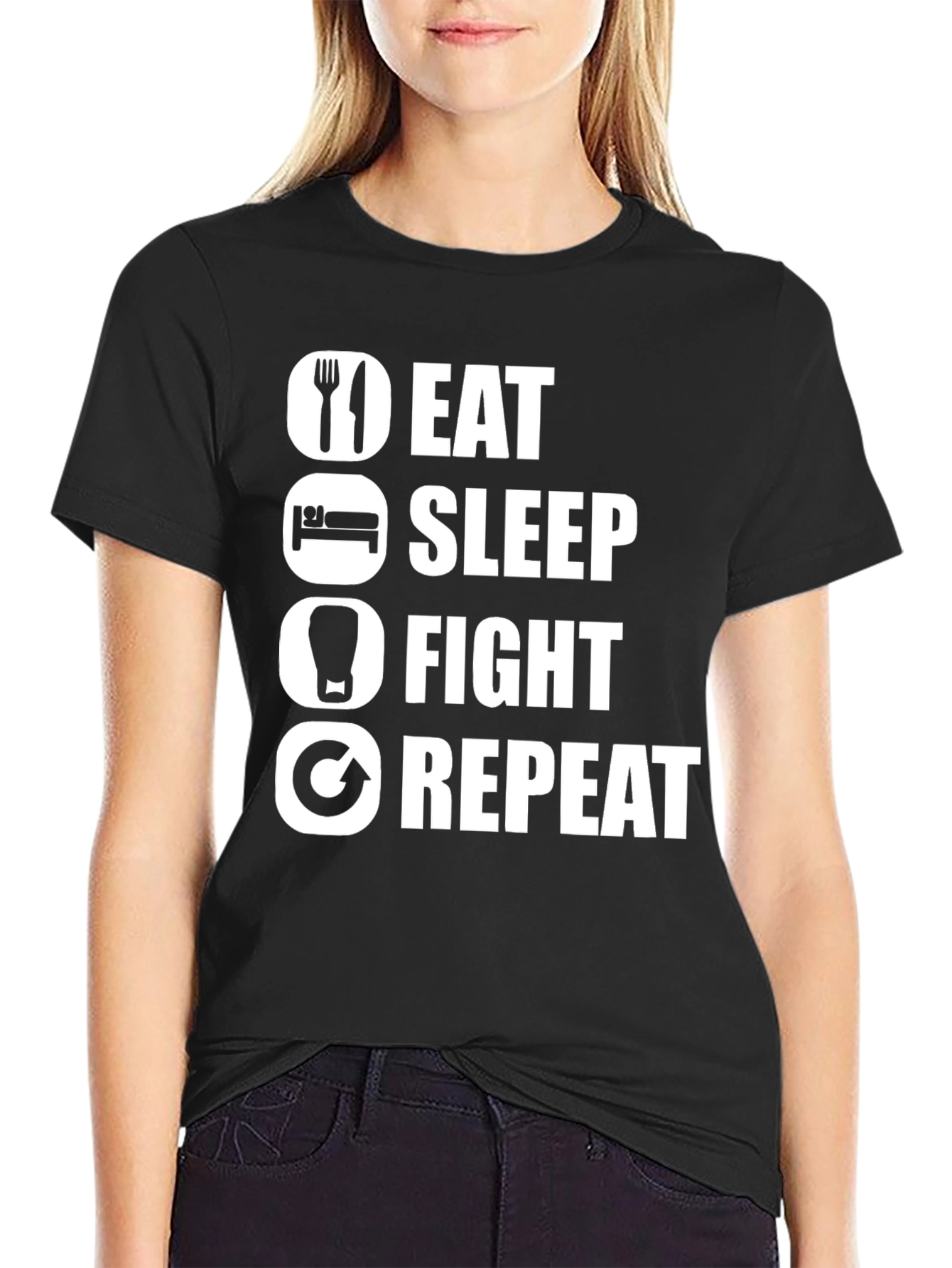 Eat Sleep Fight Repeat T-Shirt