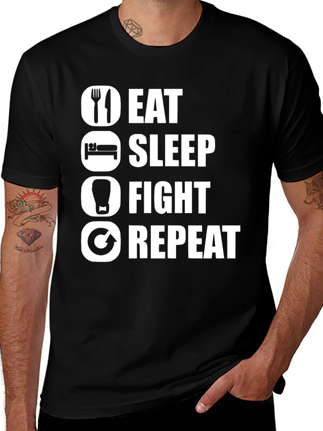 Eat Sleep Fight Repeat T-Shirt