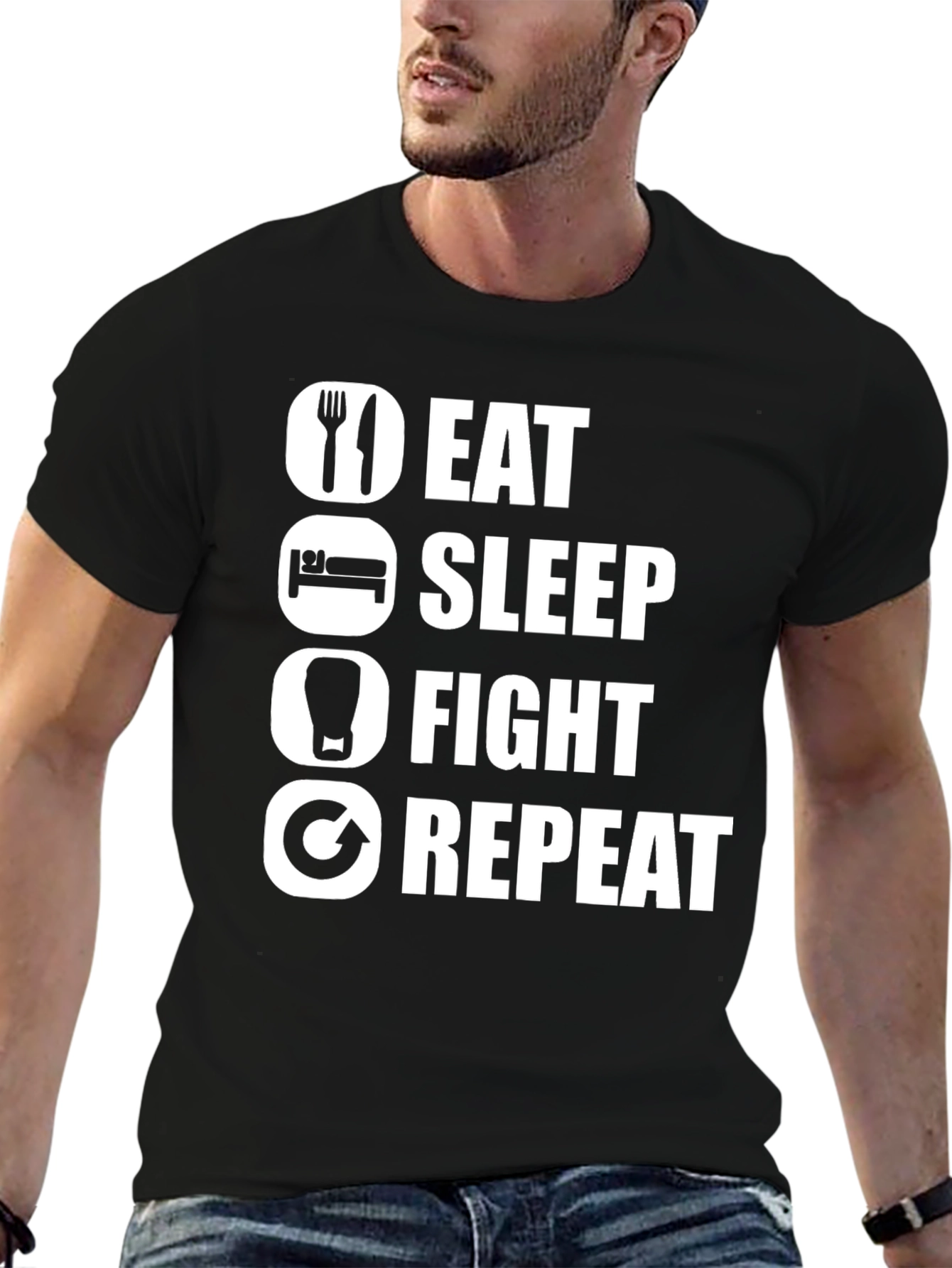 Eat Sleep Fight Repeat T-Shirt