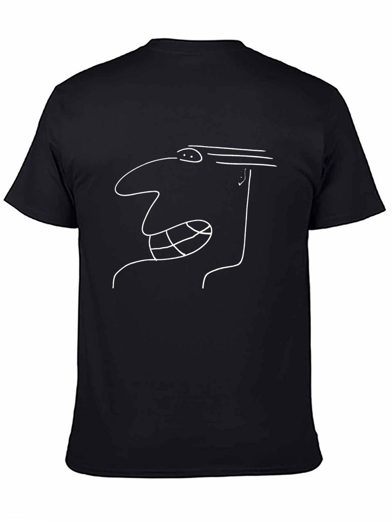 Abstract Face Graphic Black T-Shirt