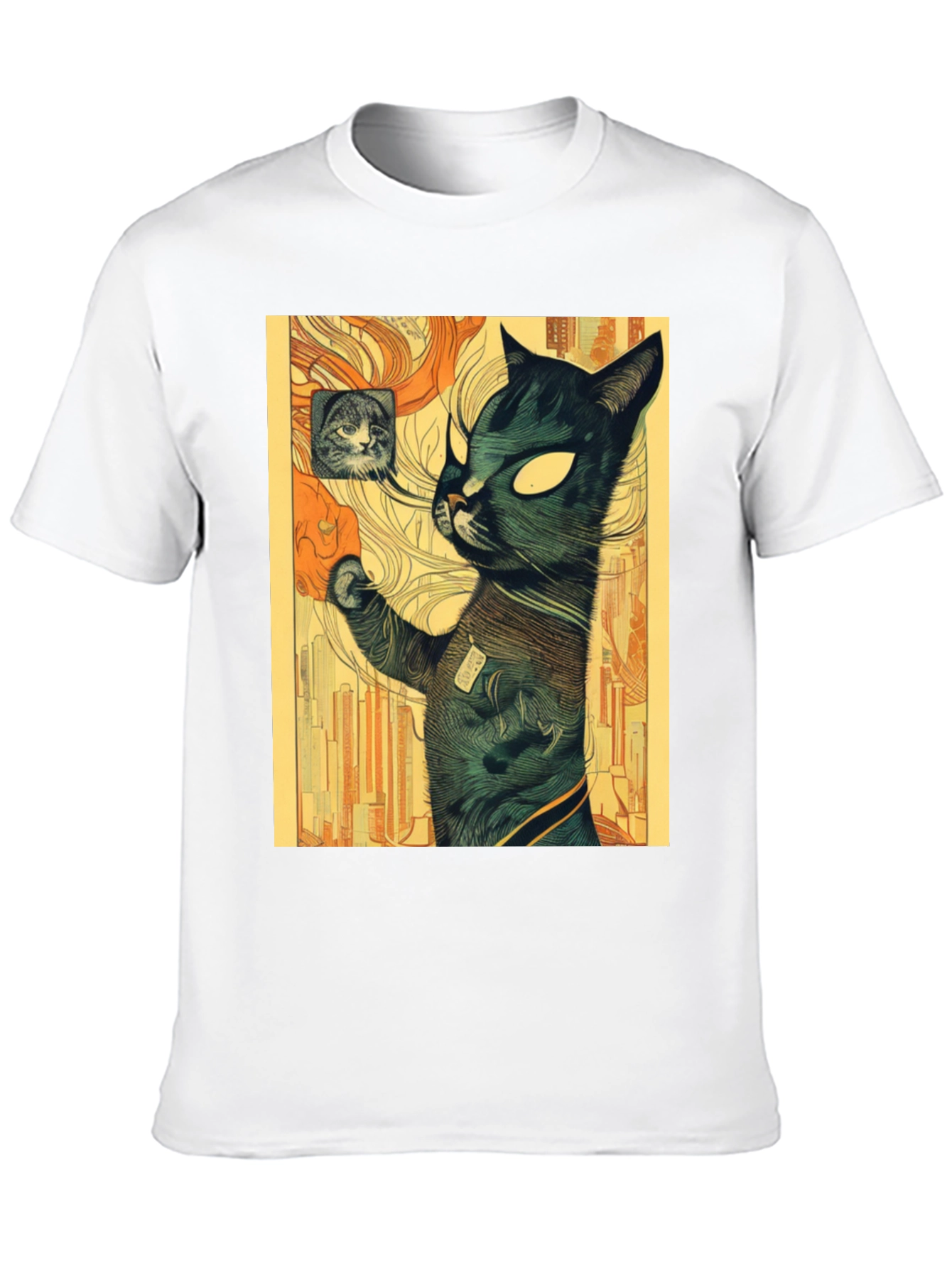 Artistic Cat Graphic T-Shirt