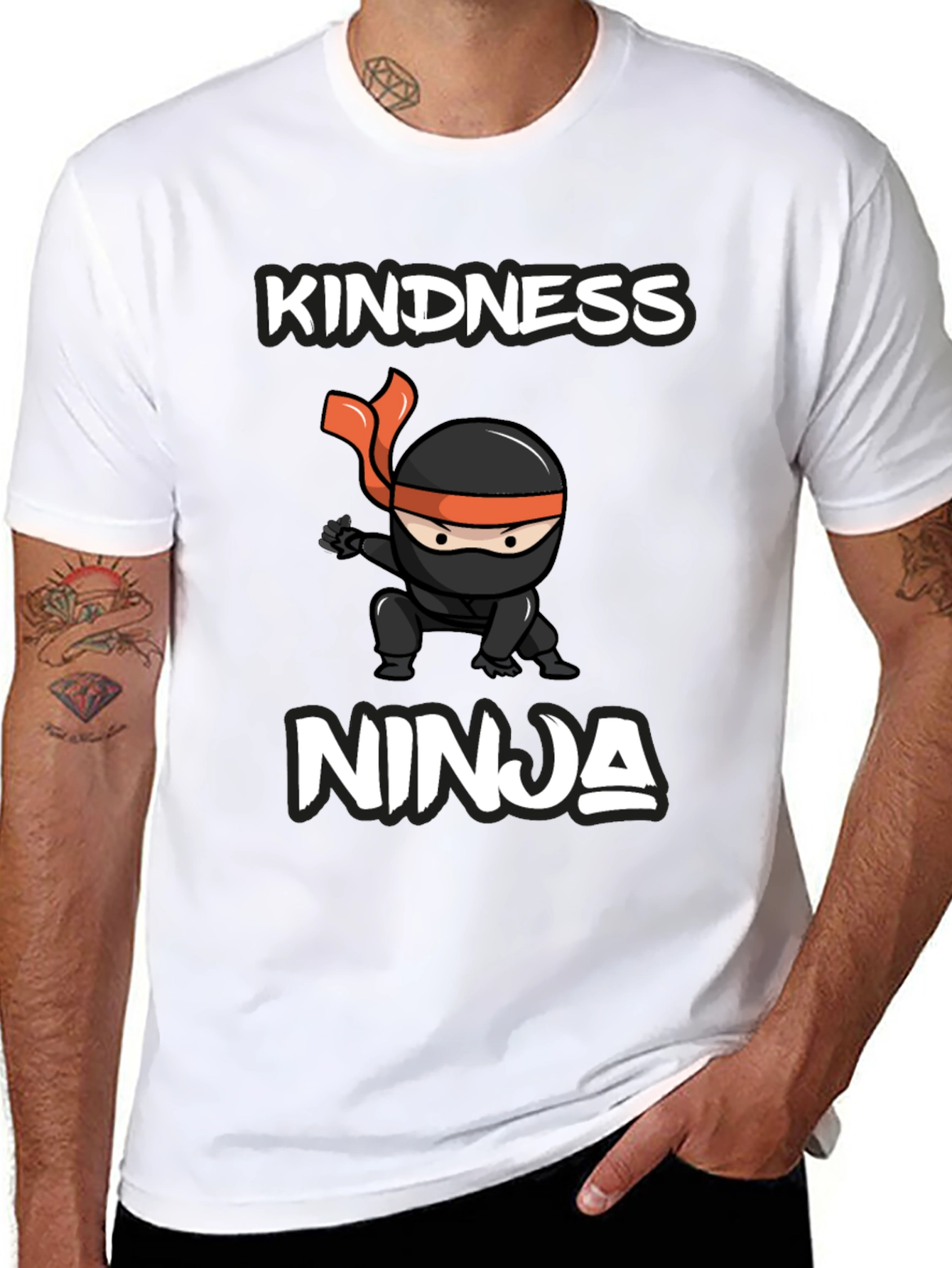 Kindness Ninja Graphic Tee - Mens Black T-Shirt