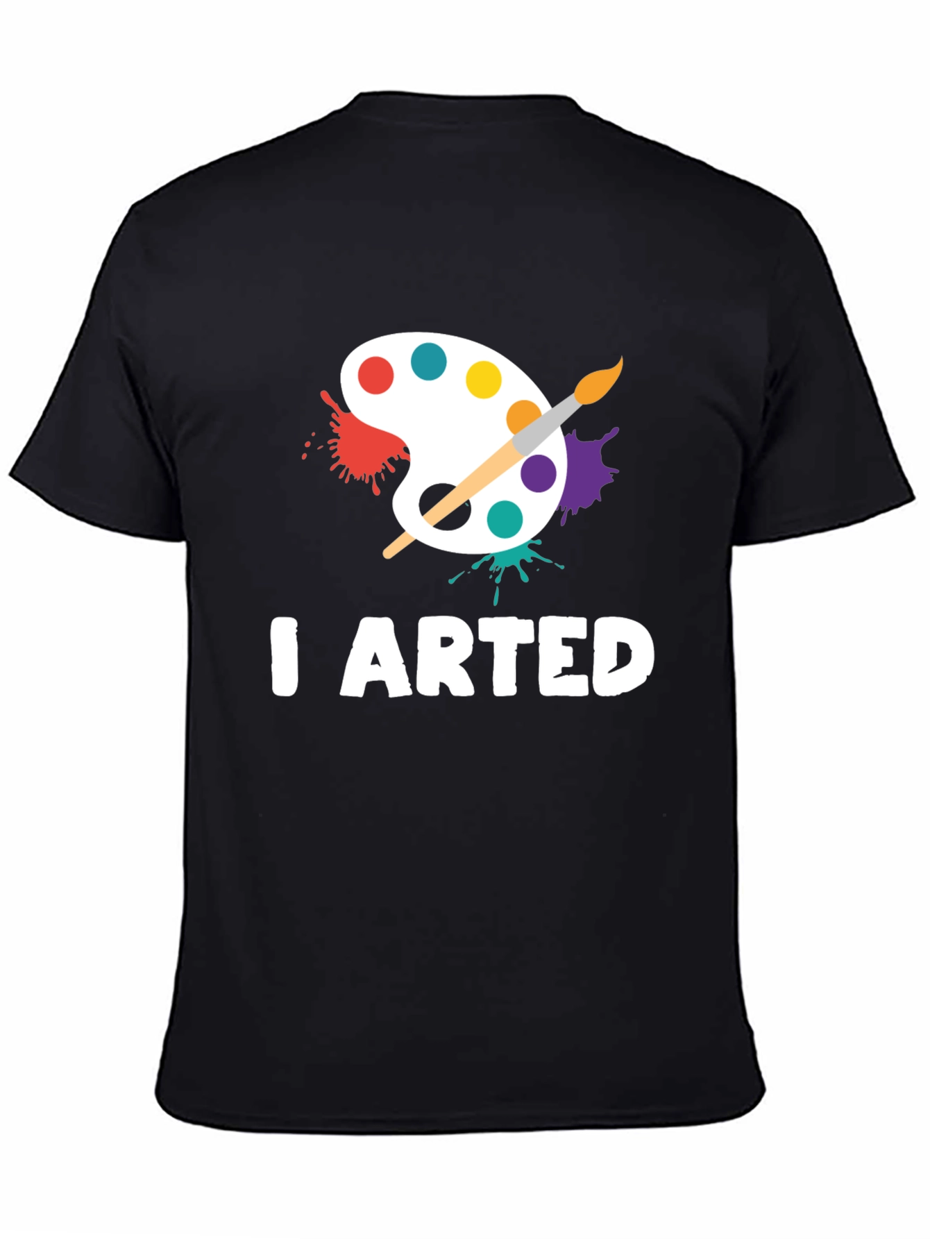 I Arted Black Graphic T-Shirt - Artist Palette Design