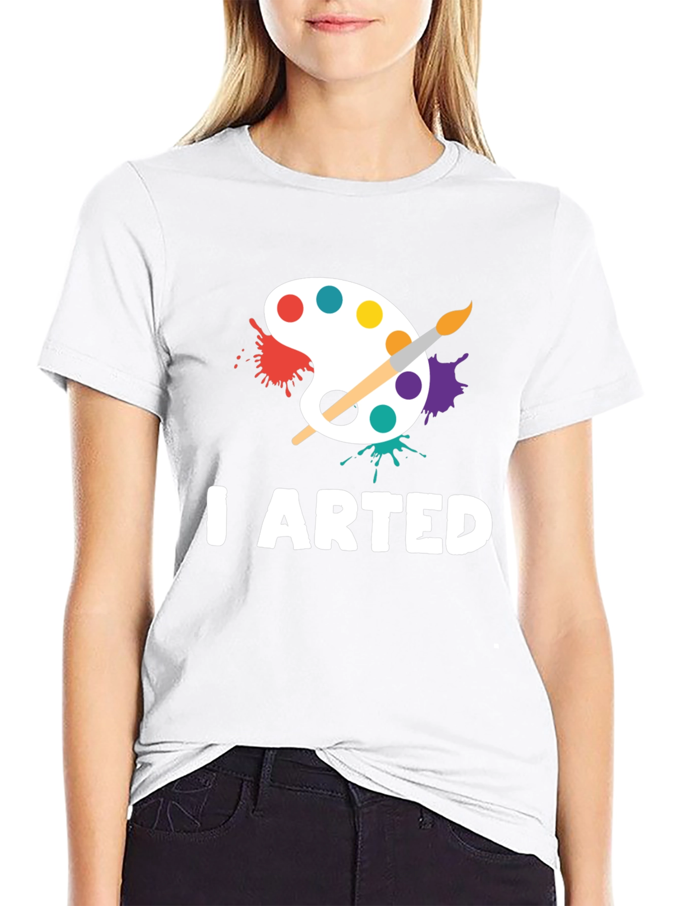 I Arted Black Graphic T-Shirt - Artist Palette Design