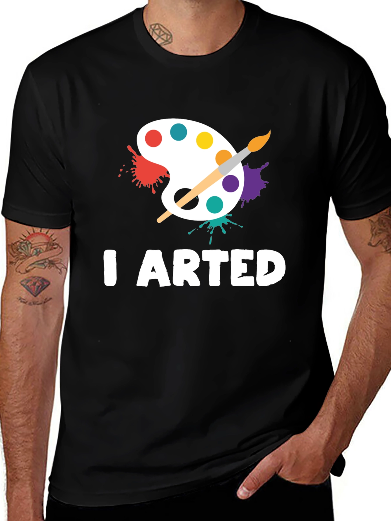 I Arted Black Graphic T-Shirt - Artist Palette Design