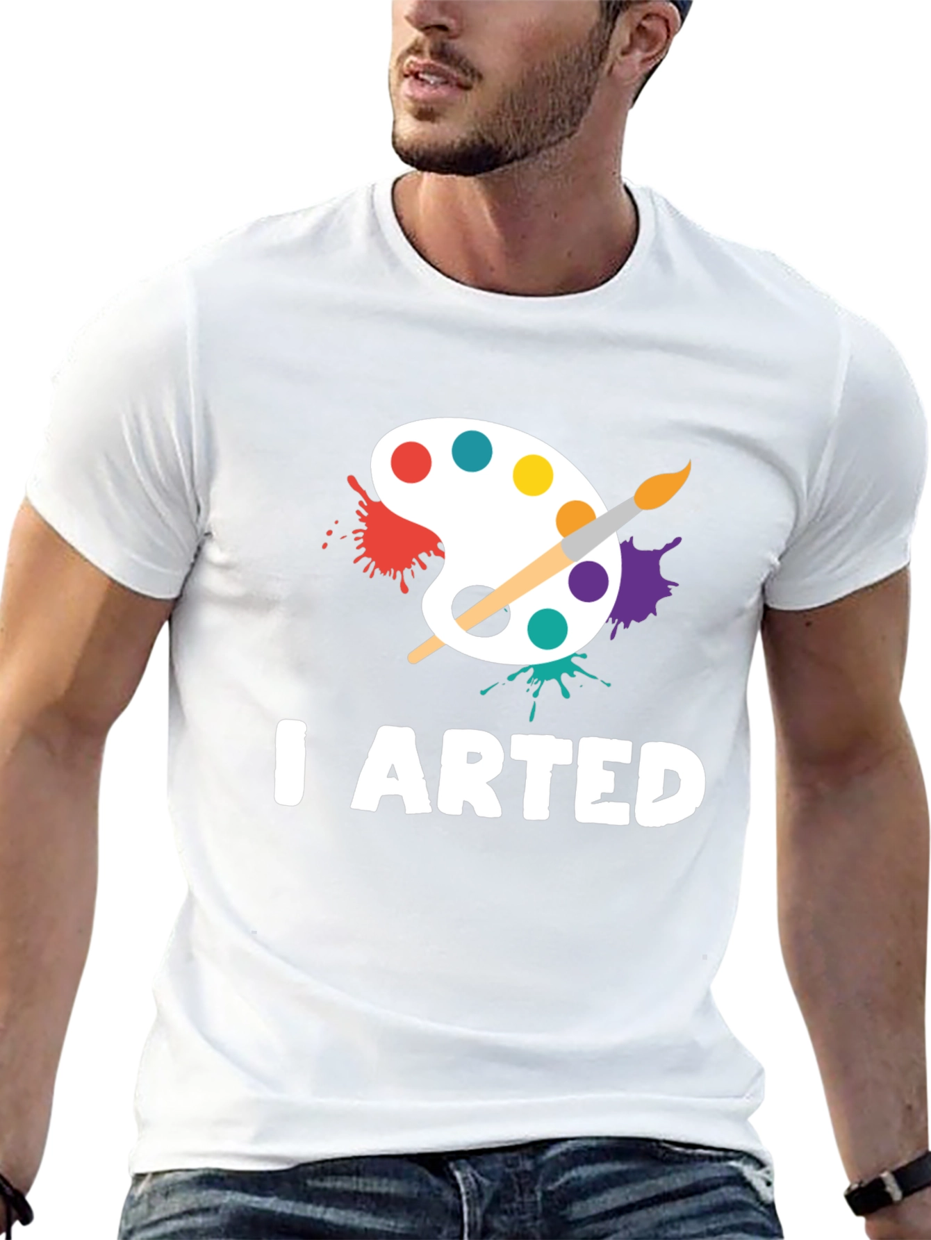 I Arted Black Graphic T-Shirt - Artist Palette Design