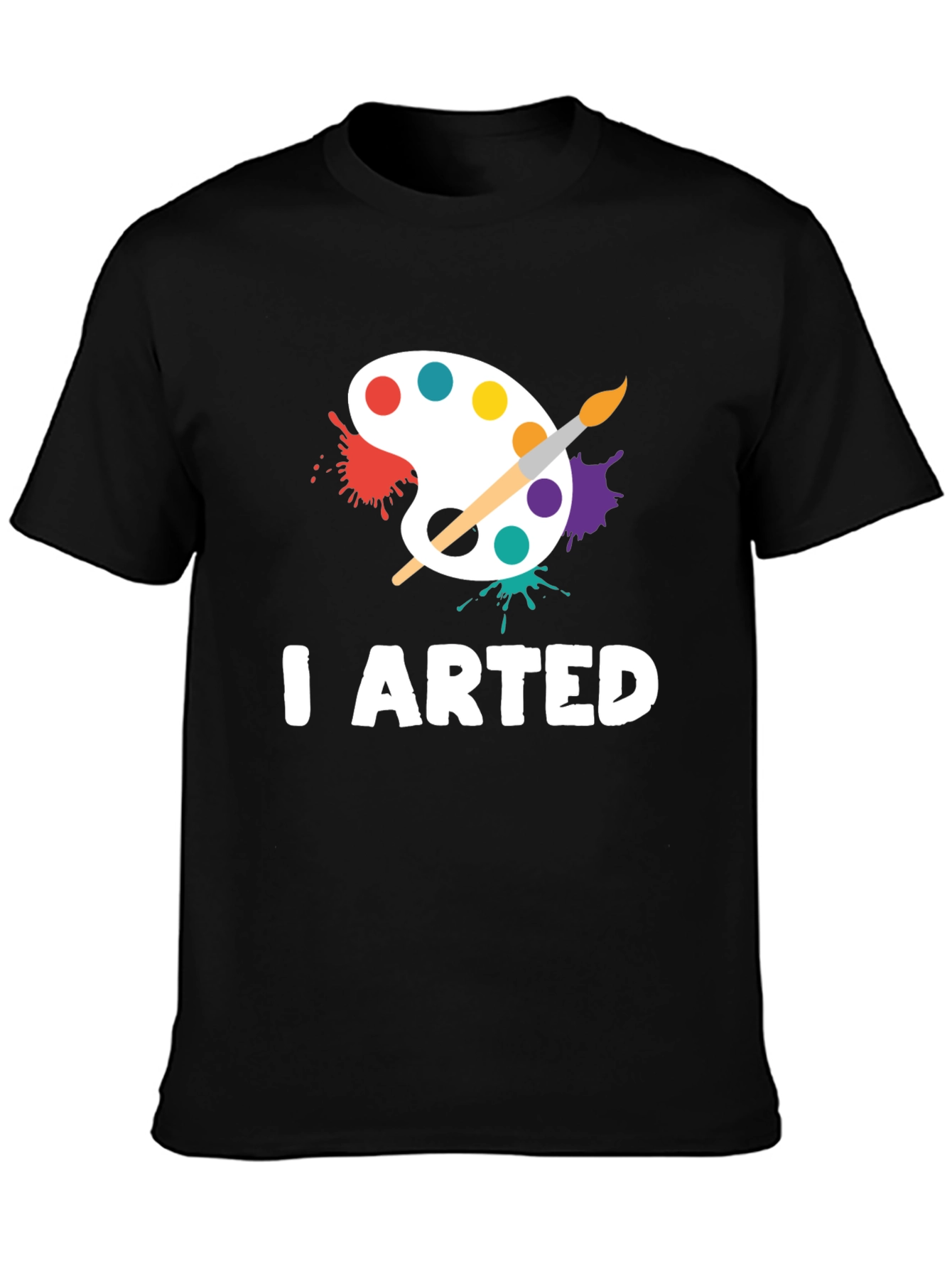 I Arted Black Graphic T-Shirt - Artist Palette Design