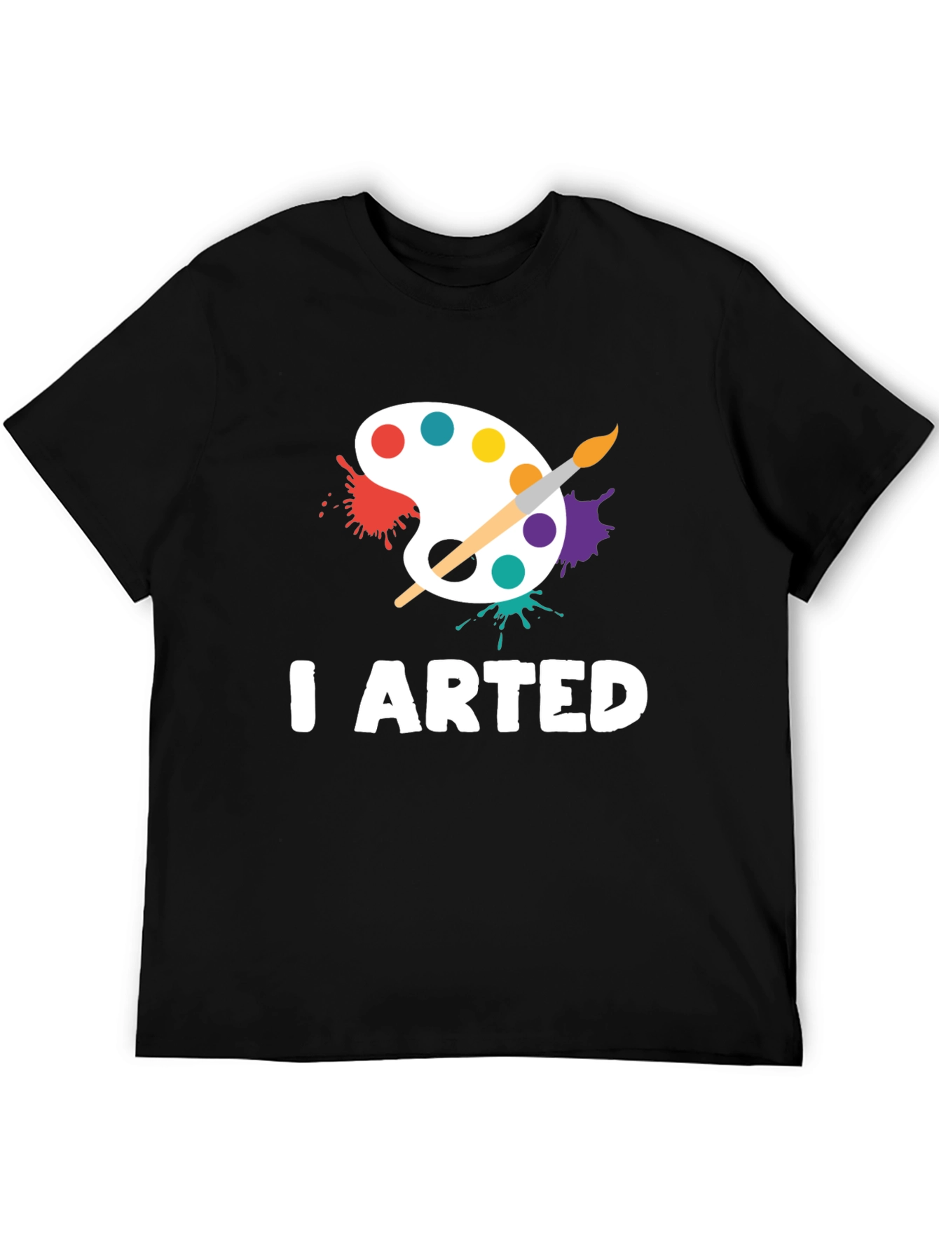 I Arted Black Graphic T-Shirt - Artist Palette Design