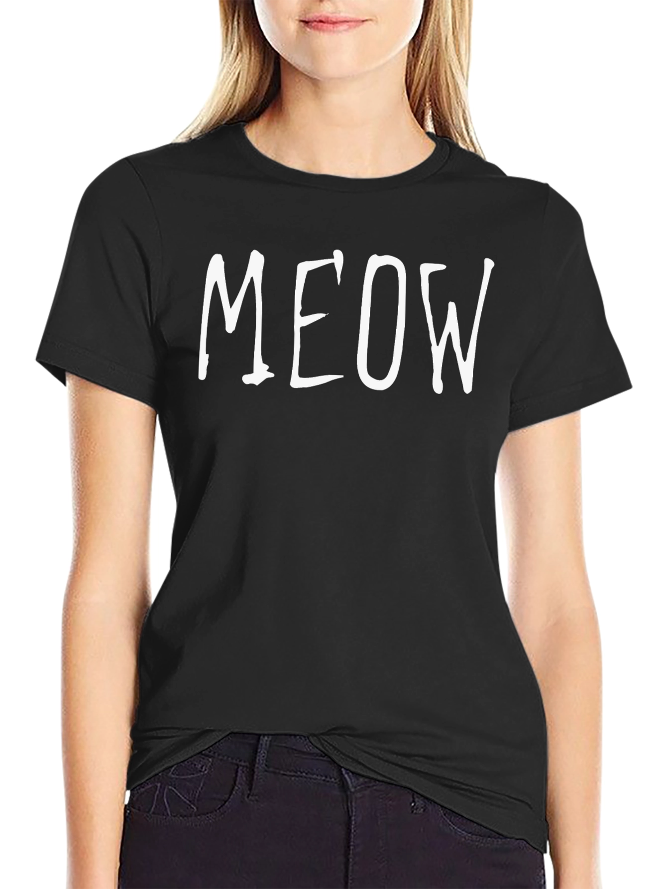 MEOW Graphic Tee - Black Casual T-Shirt