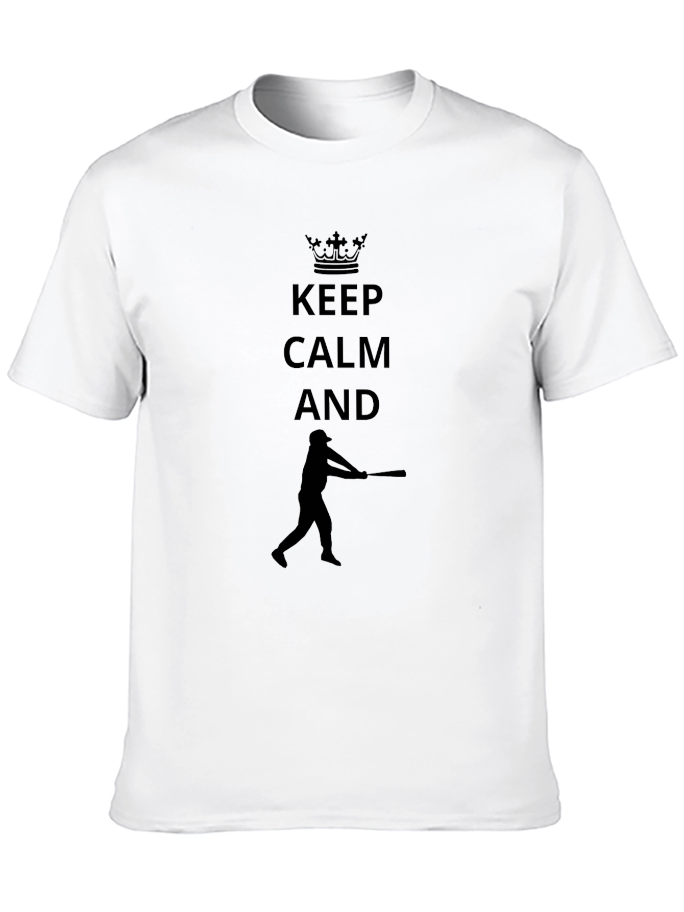 Keep Calm Baseball Player Black T-Shirt