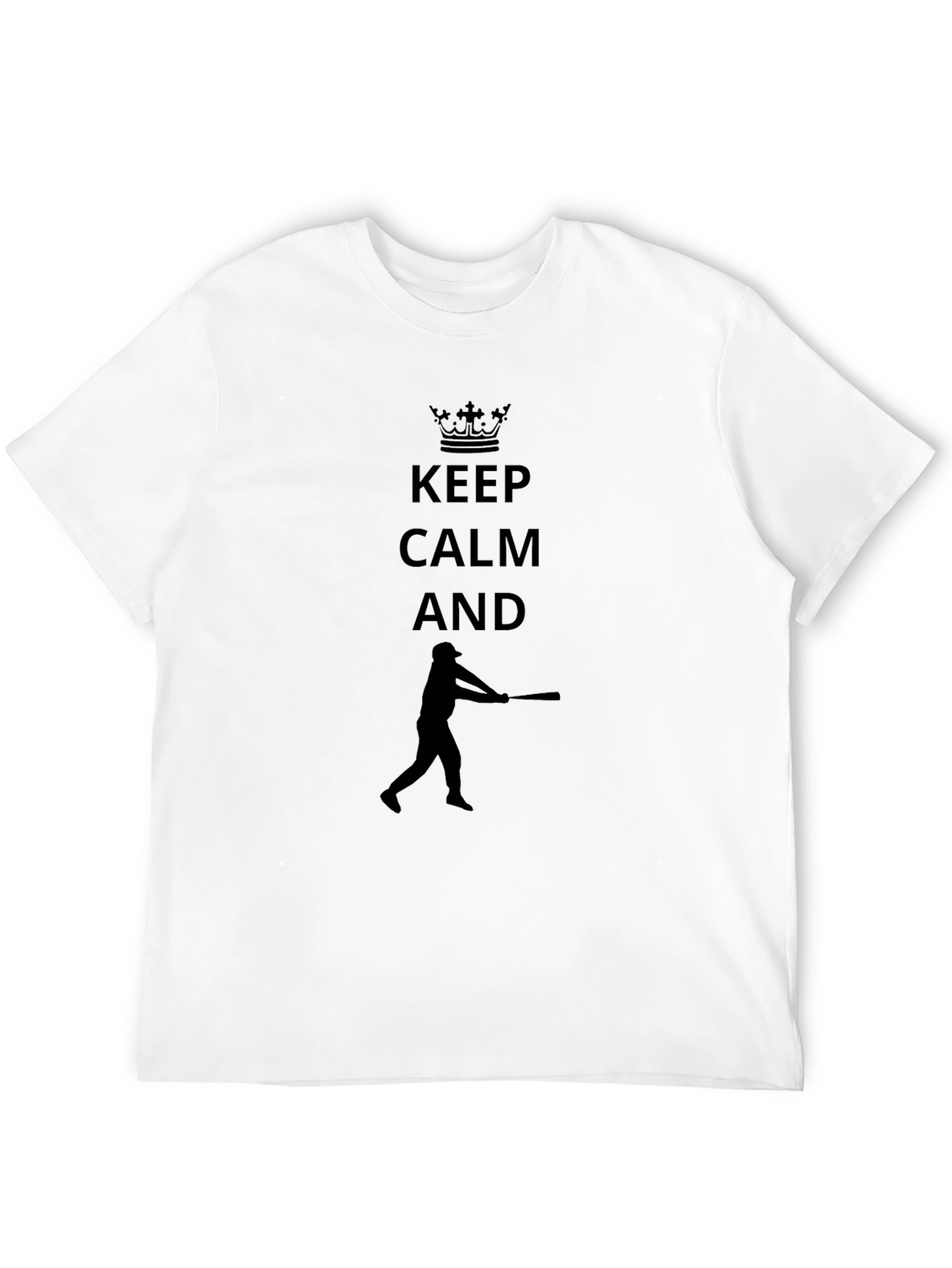 Keep Calm Baseball Player Black T-Shirt