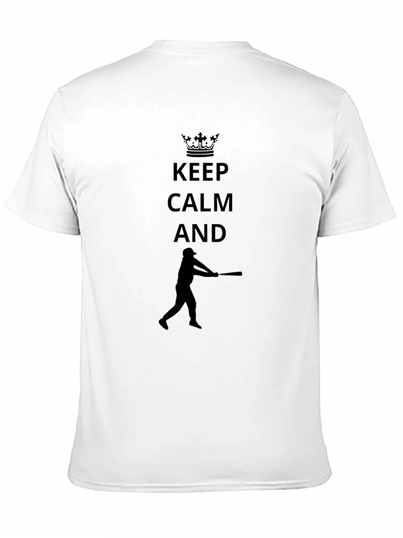 Keep Calm Baseball Player Black T-Shirt