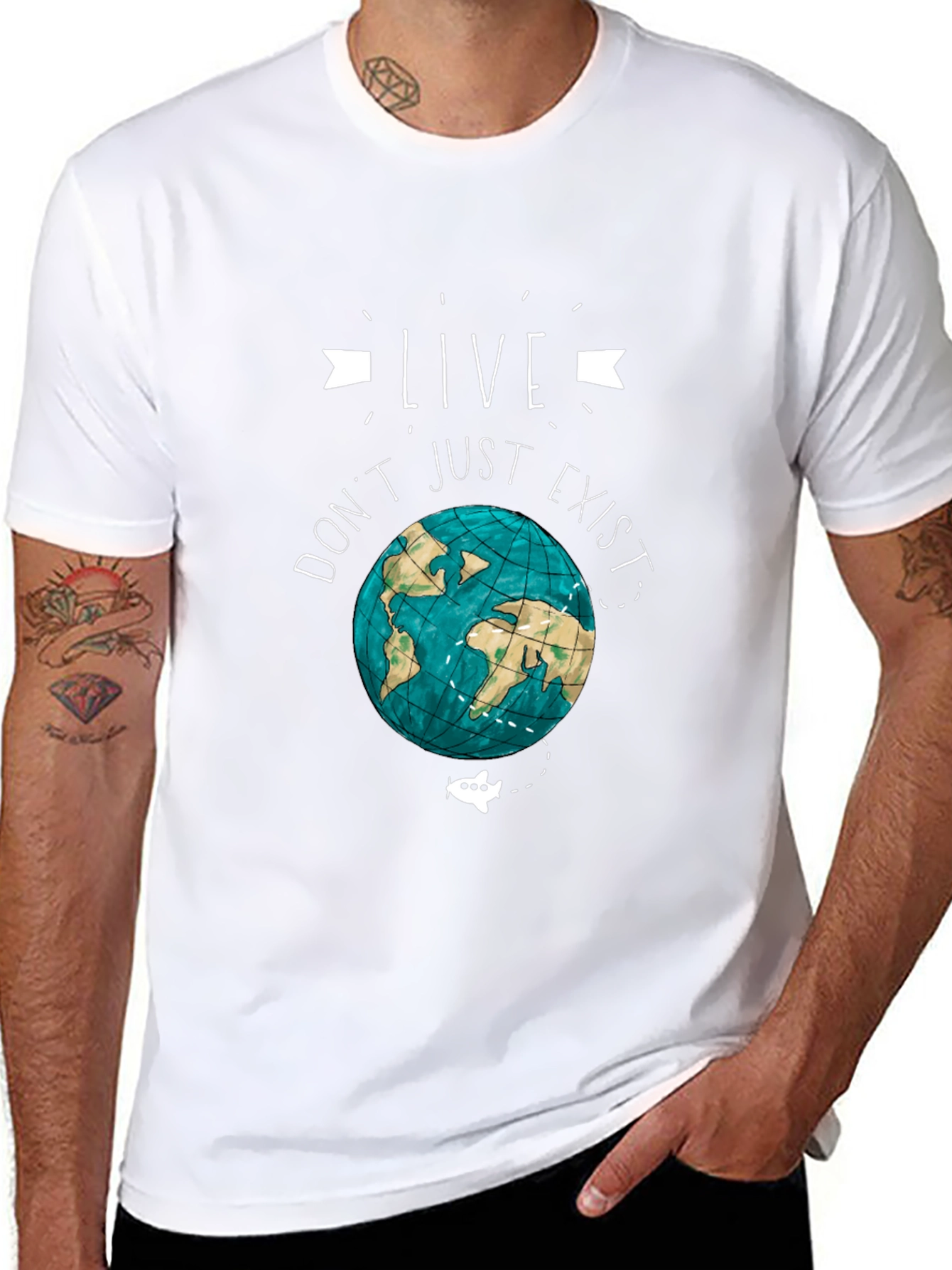 Live Dont Just Exist Earth Graphic Tee