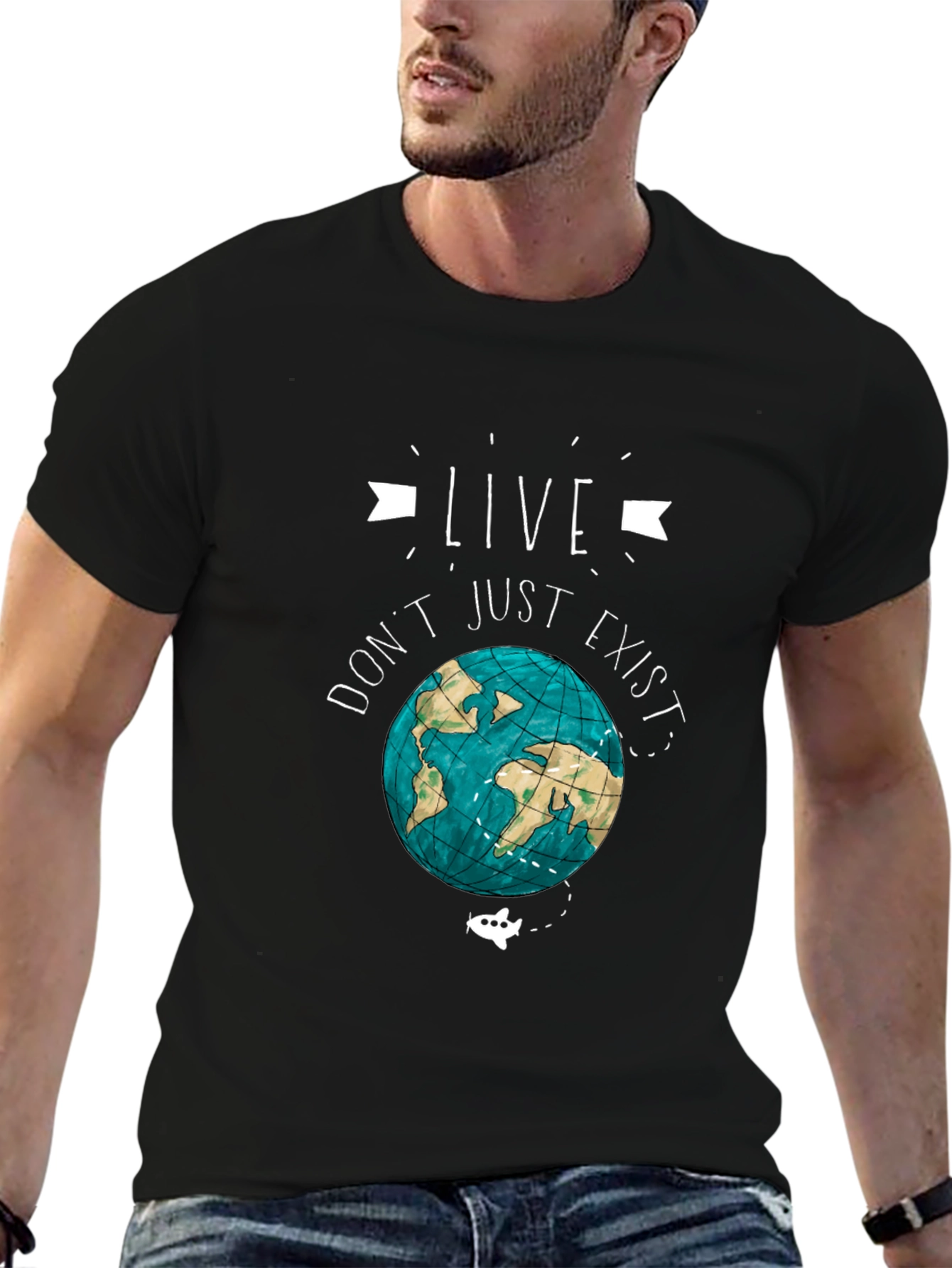 Live Dont Just Exist Earth Graphic Tee