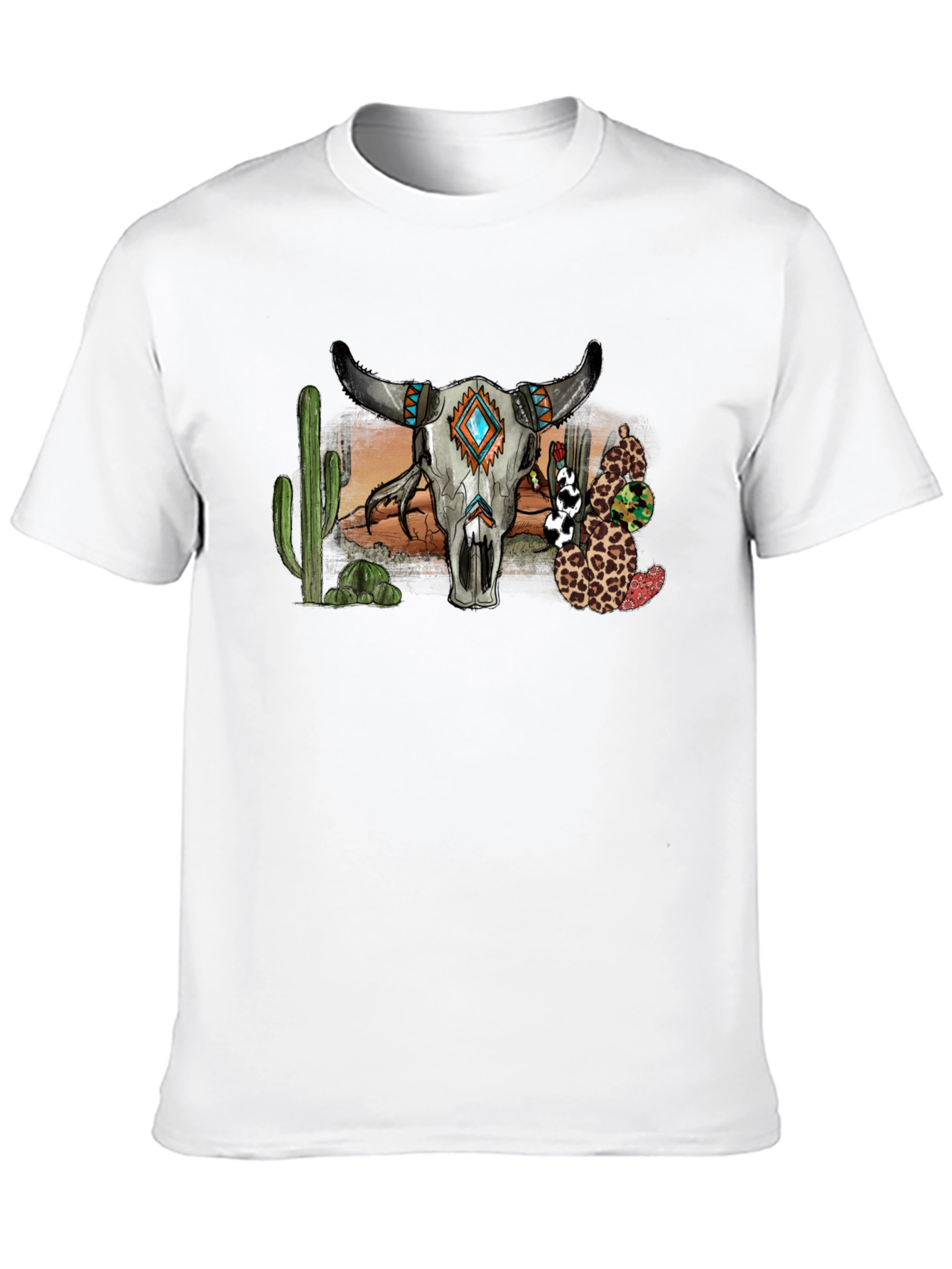 Western Bull Skull Graphic T-Shirt