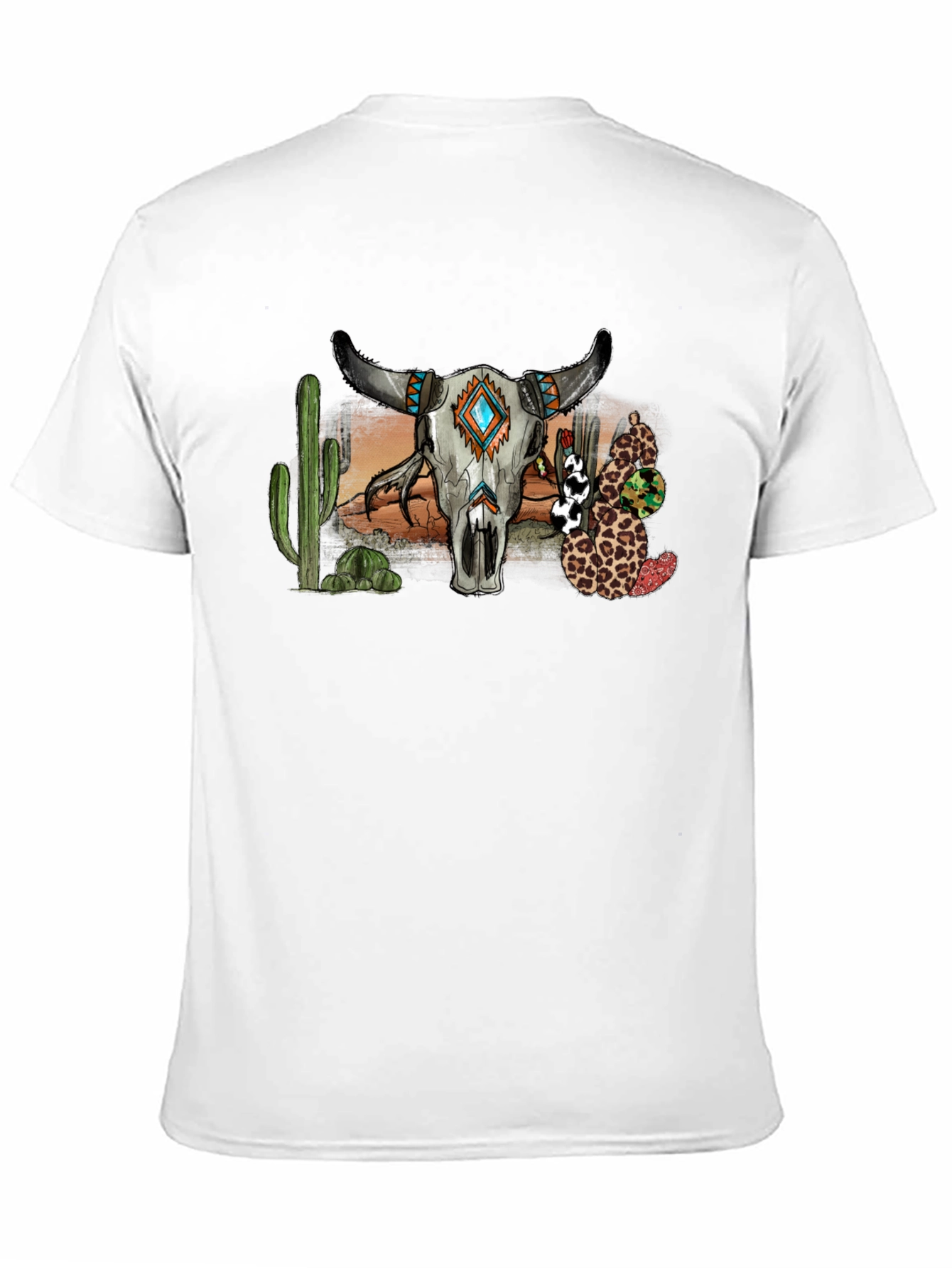 Western Bull Skull Graphic T-Shirt