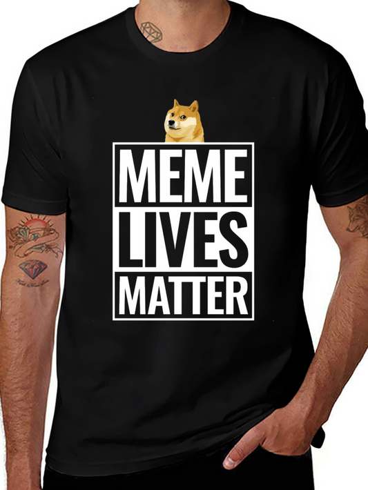 Meme Lives Matter Black Graphic Tee - Doge T-Shirt