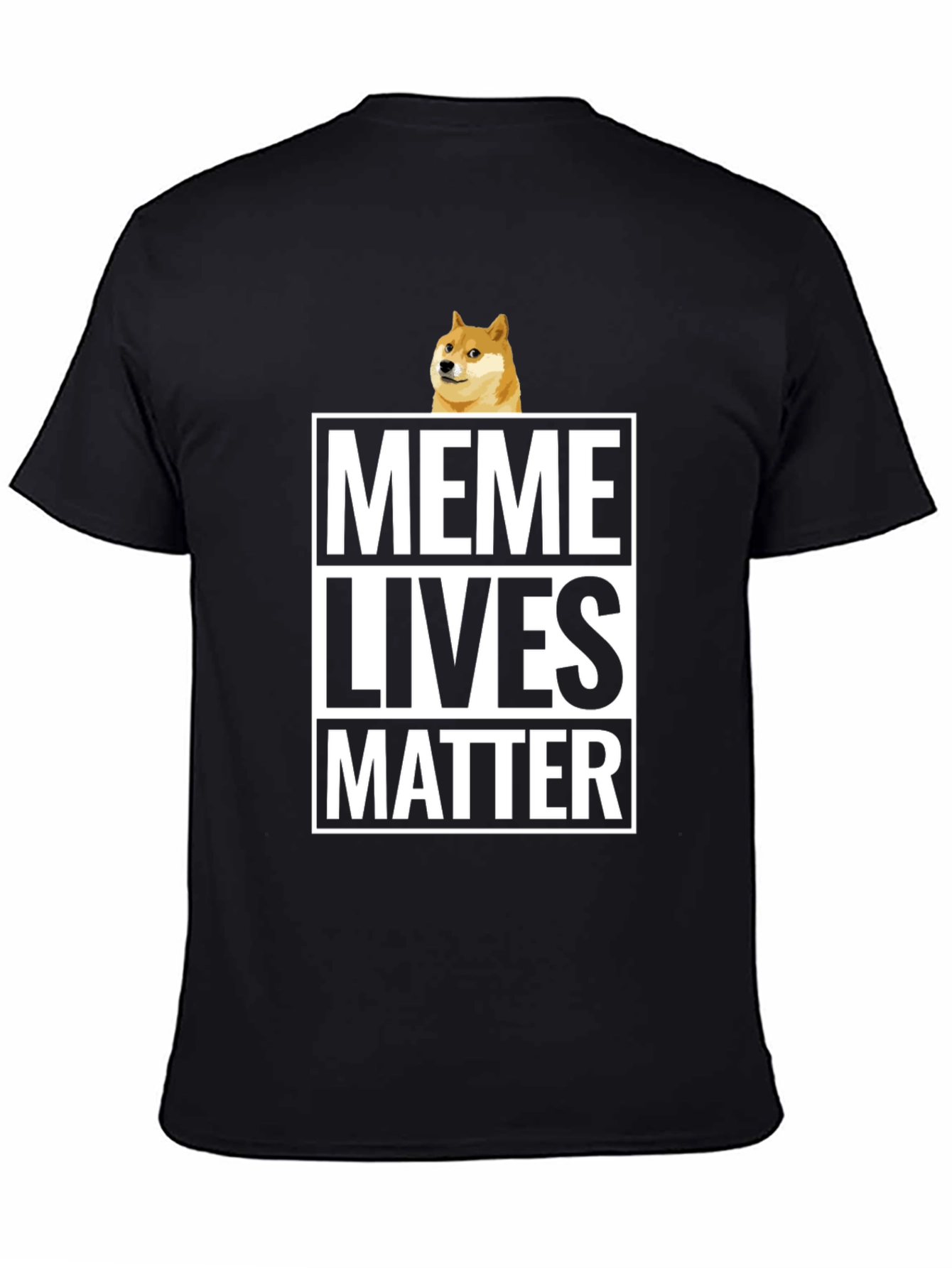 Meme Lives Matter Black Graphic Tee - Doge T-Shirt