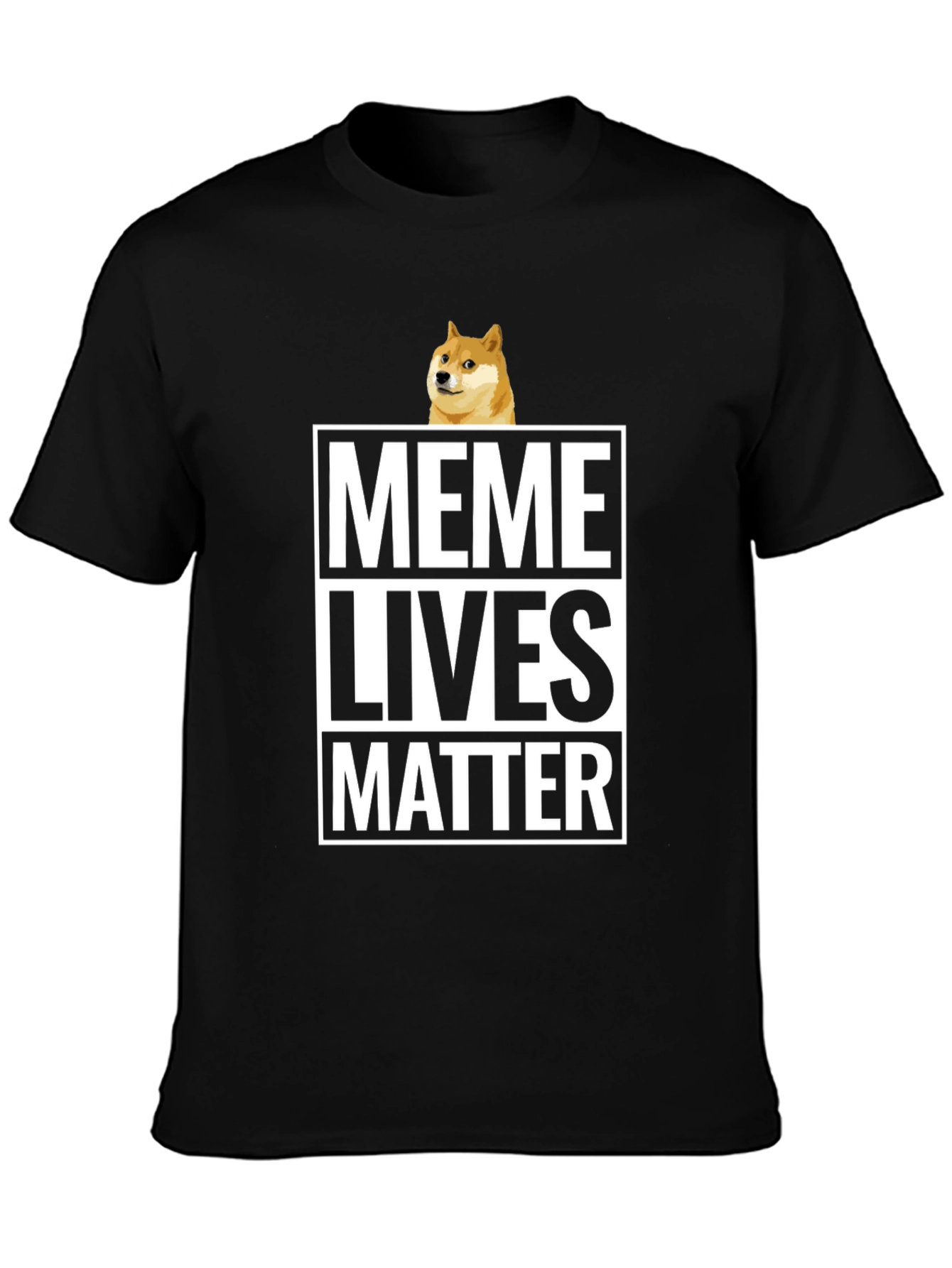 Meme Lives Matter Black Graphic Tee - Doge T-Shirt