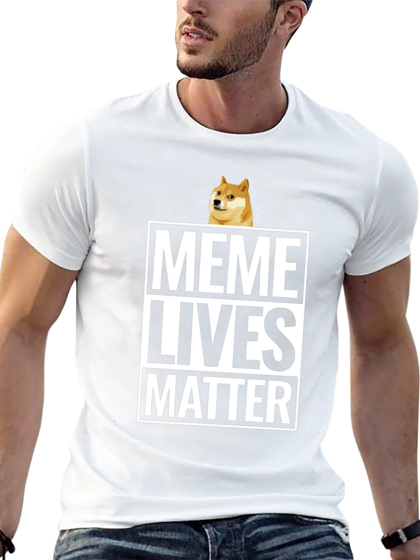 Meme Lives Matter Black Graphic Tee - Doge T-Shirt