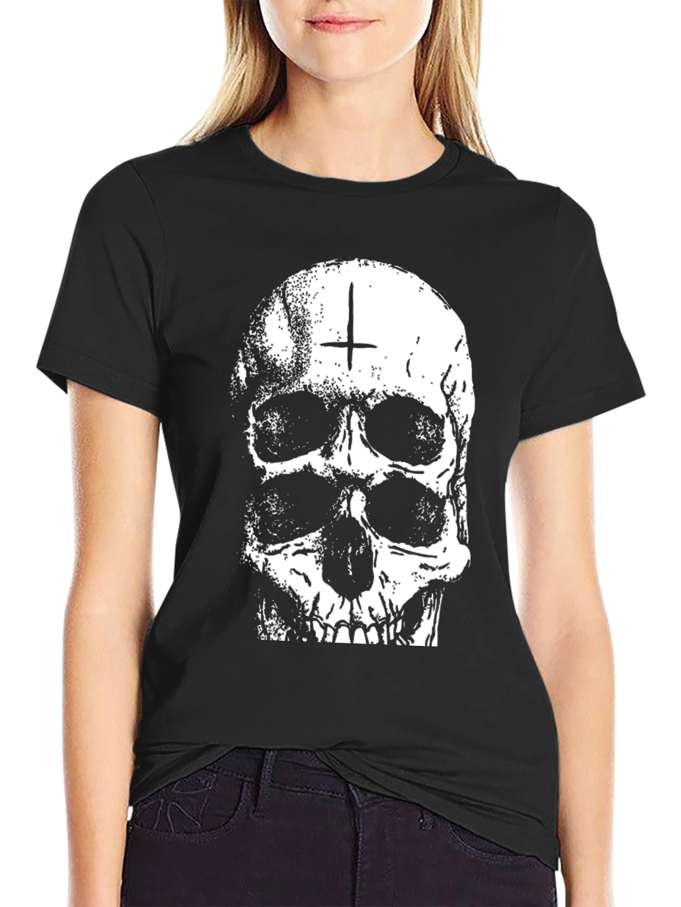 Skull & Cross T-Shirt - Black Graphic Tee