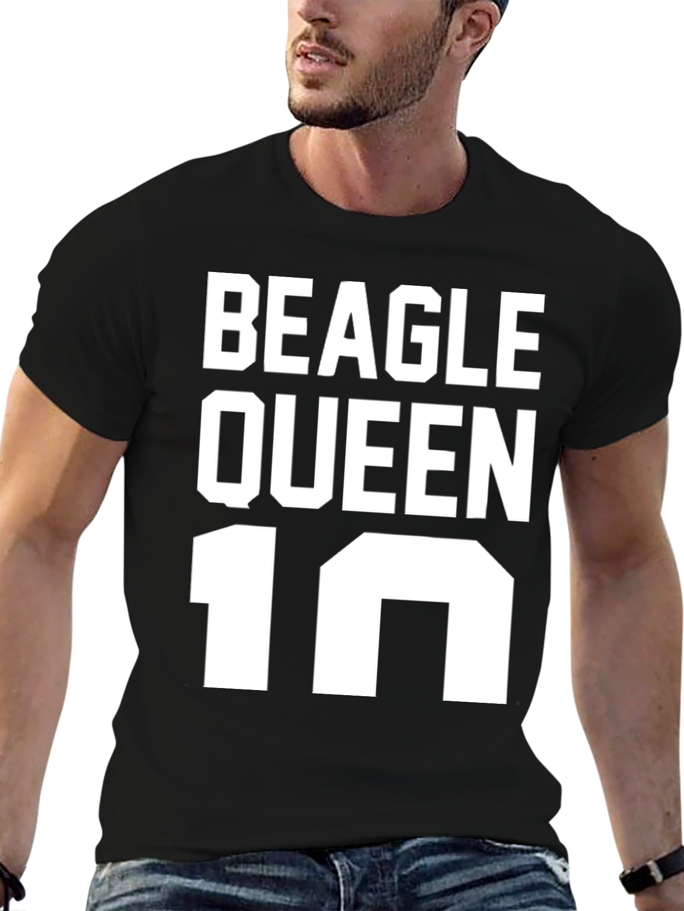 Beagle Queen T-Shirt - Black Graphic Tee
