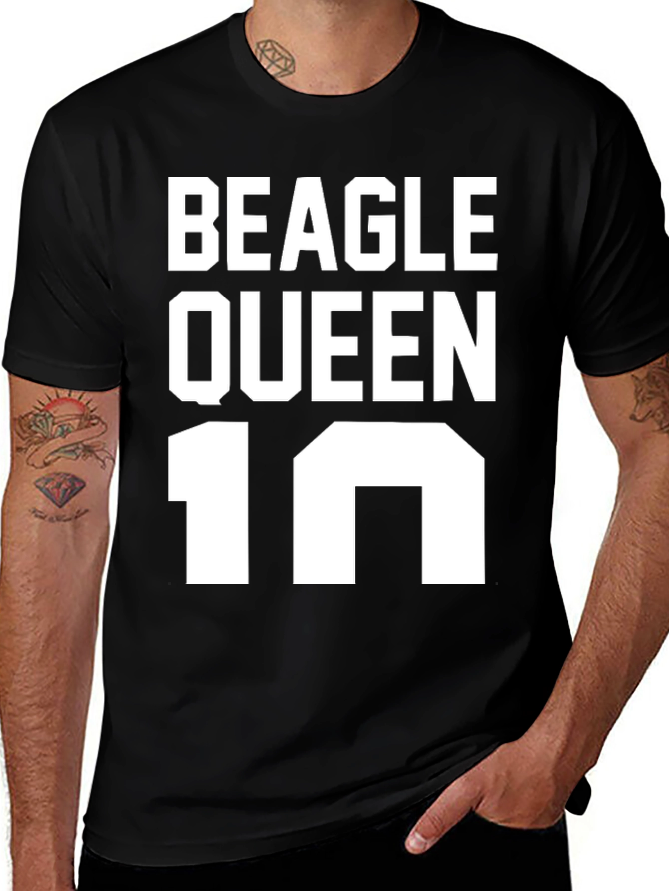 Beagle Queen T-Shirt - Black Graphic Tee