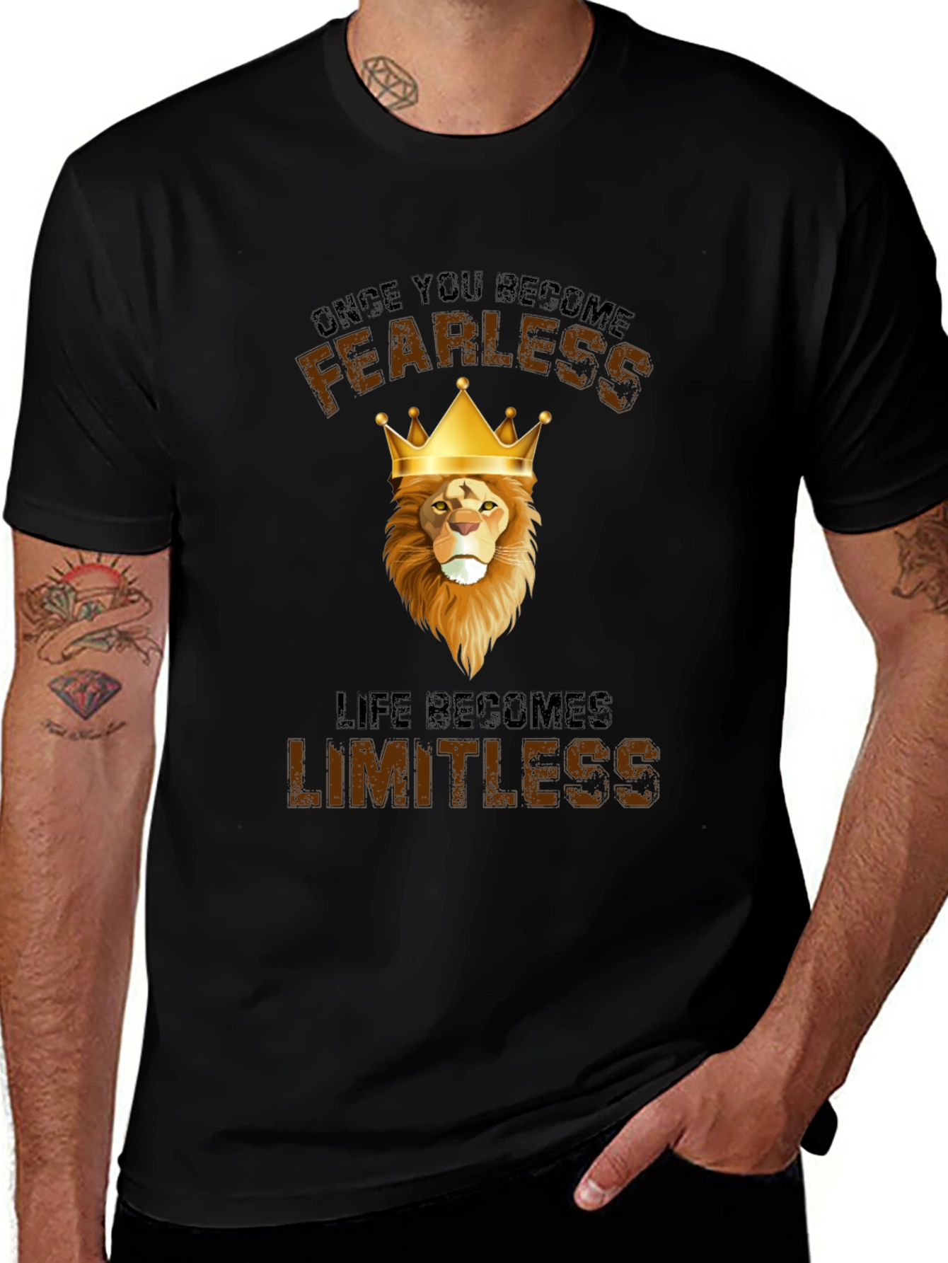Fearless Lion Graphic T-Shirt
