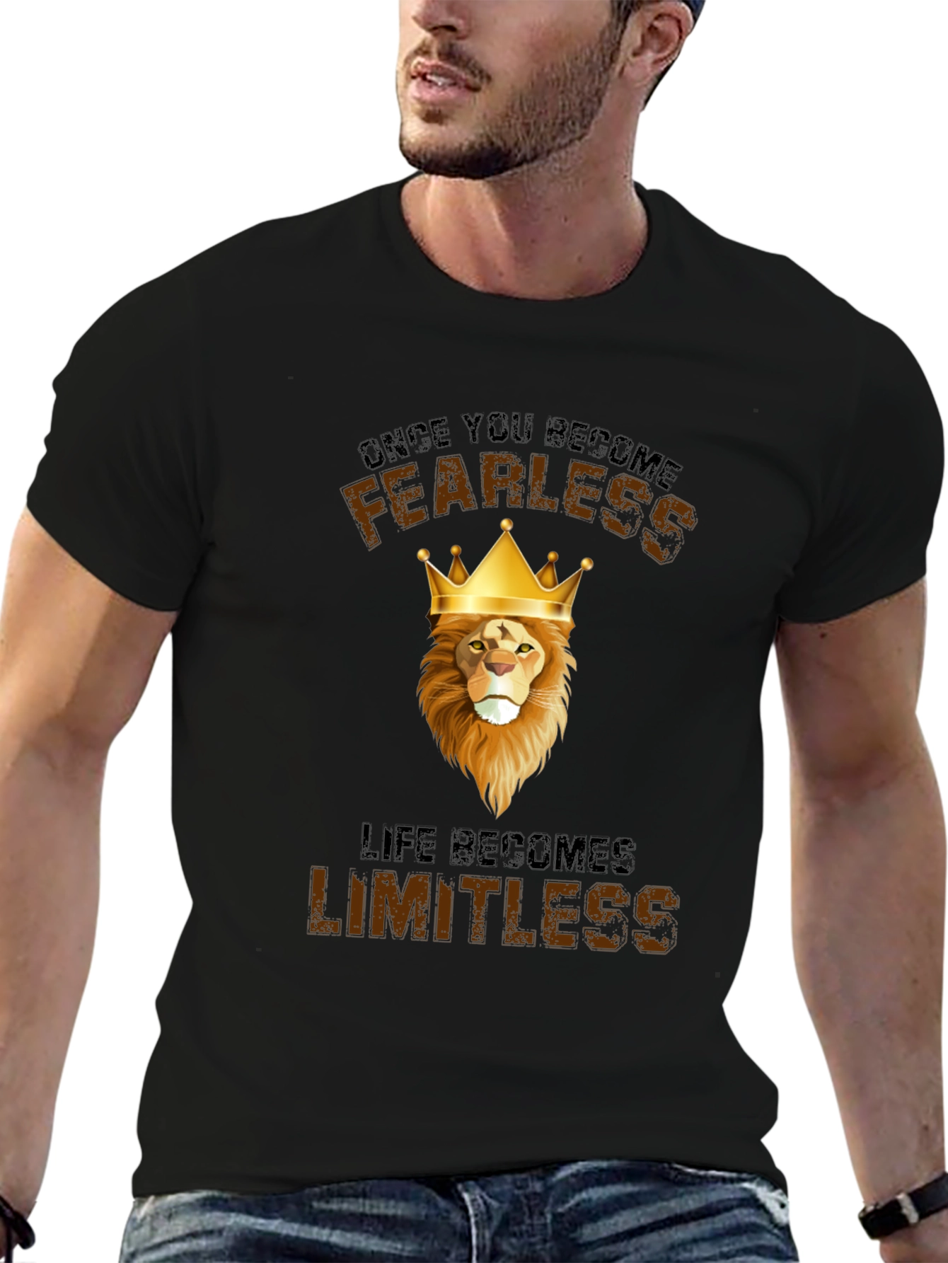 Fearless Lion Graphic T-Shirt