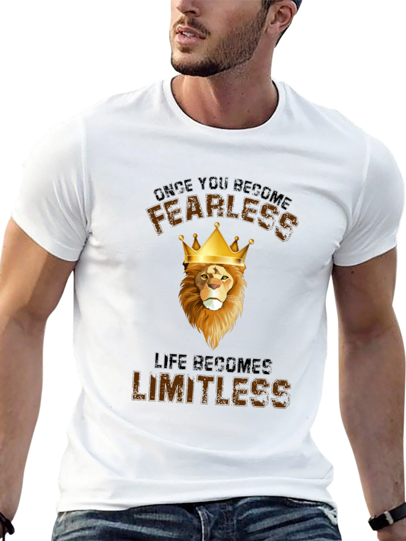Fearless Lion Graphic T-Shirt