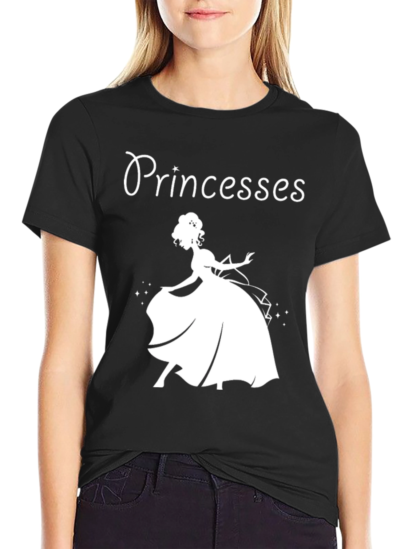 Princesses Black Graphic Tee