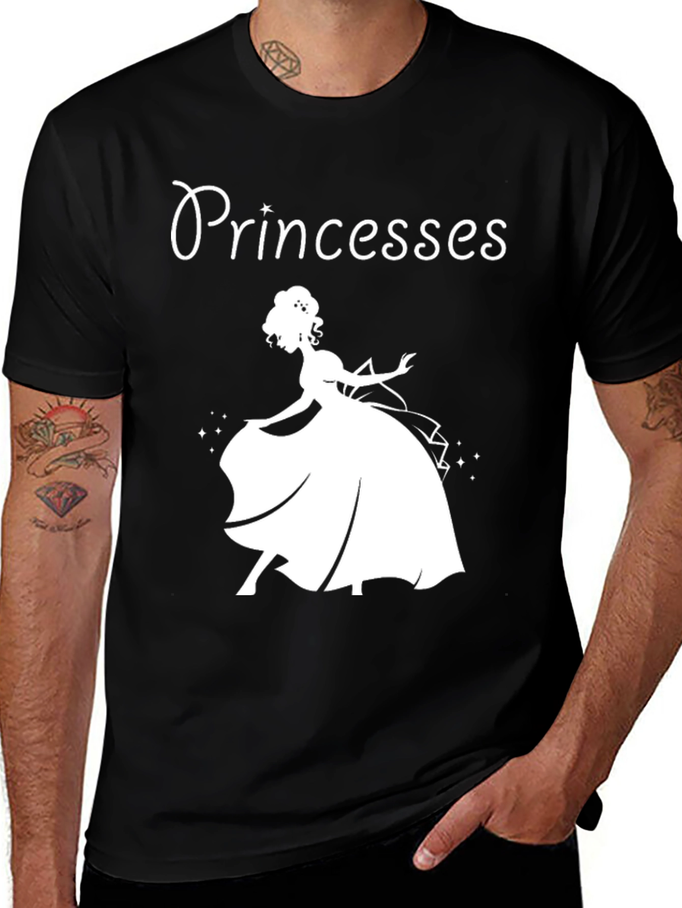 Princesses Black Graphic Tee