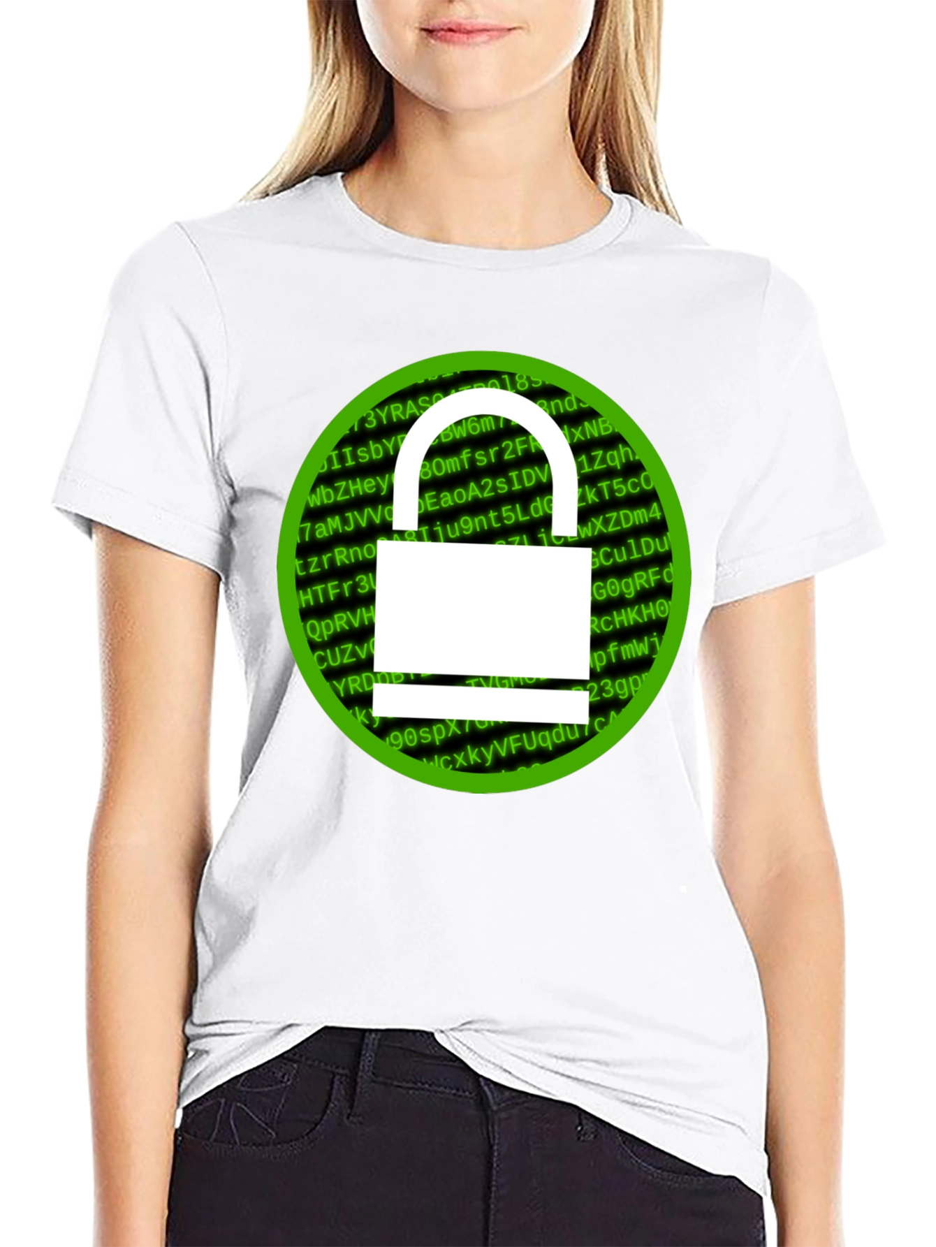 Cybersecurity Lock T-Shirt - Hacker Style