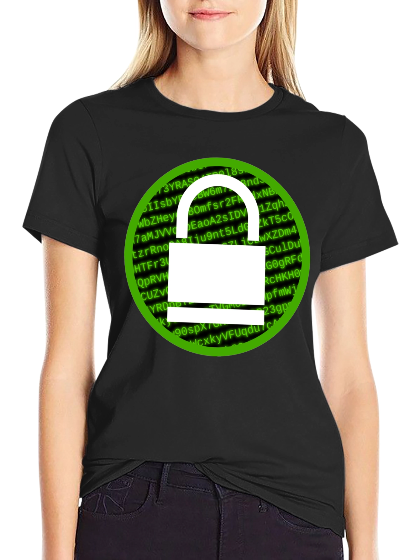 Cybersecurity Lock T-Shirt - Hacker Style