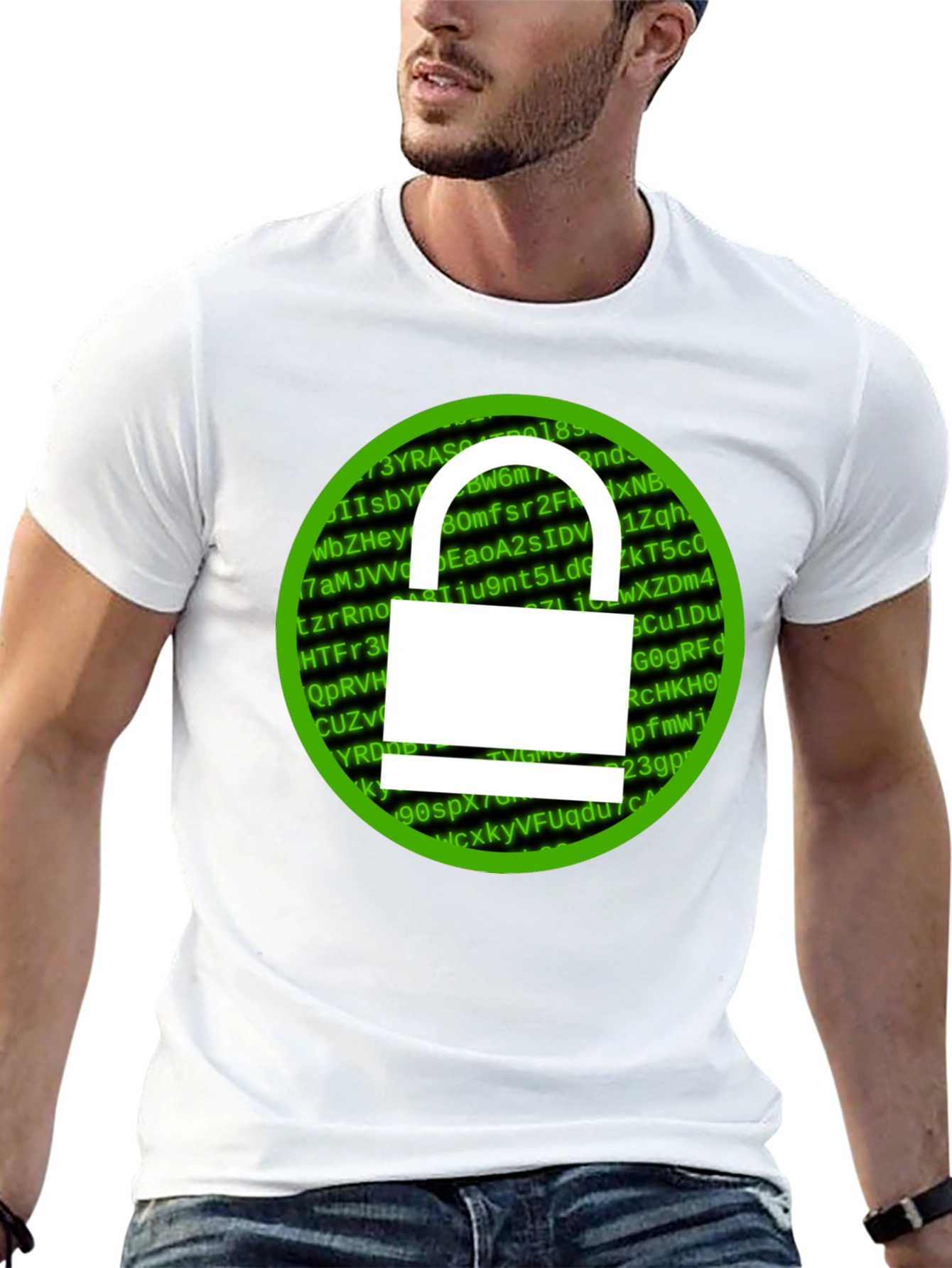 Cybersecurity Lock T-Shirt - Hacker Style