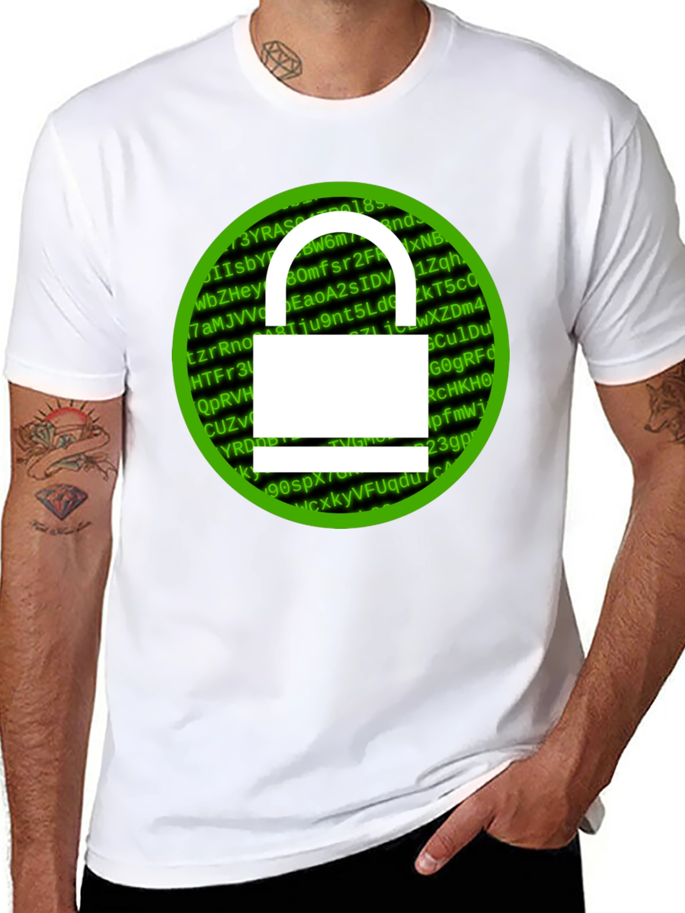 Cybersecurity Lock T-Shirt - Hacker Style