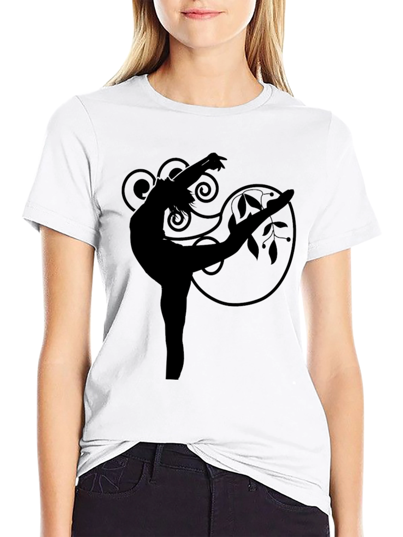 Elegant Dancer Graphic Tee - Black