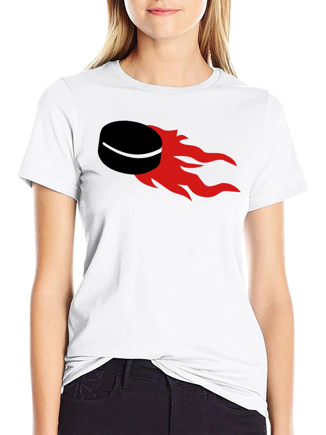 Flaming Puck Graphic T-Shirt - Hockey Fan Apparel