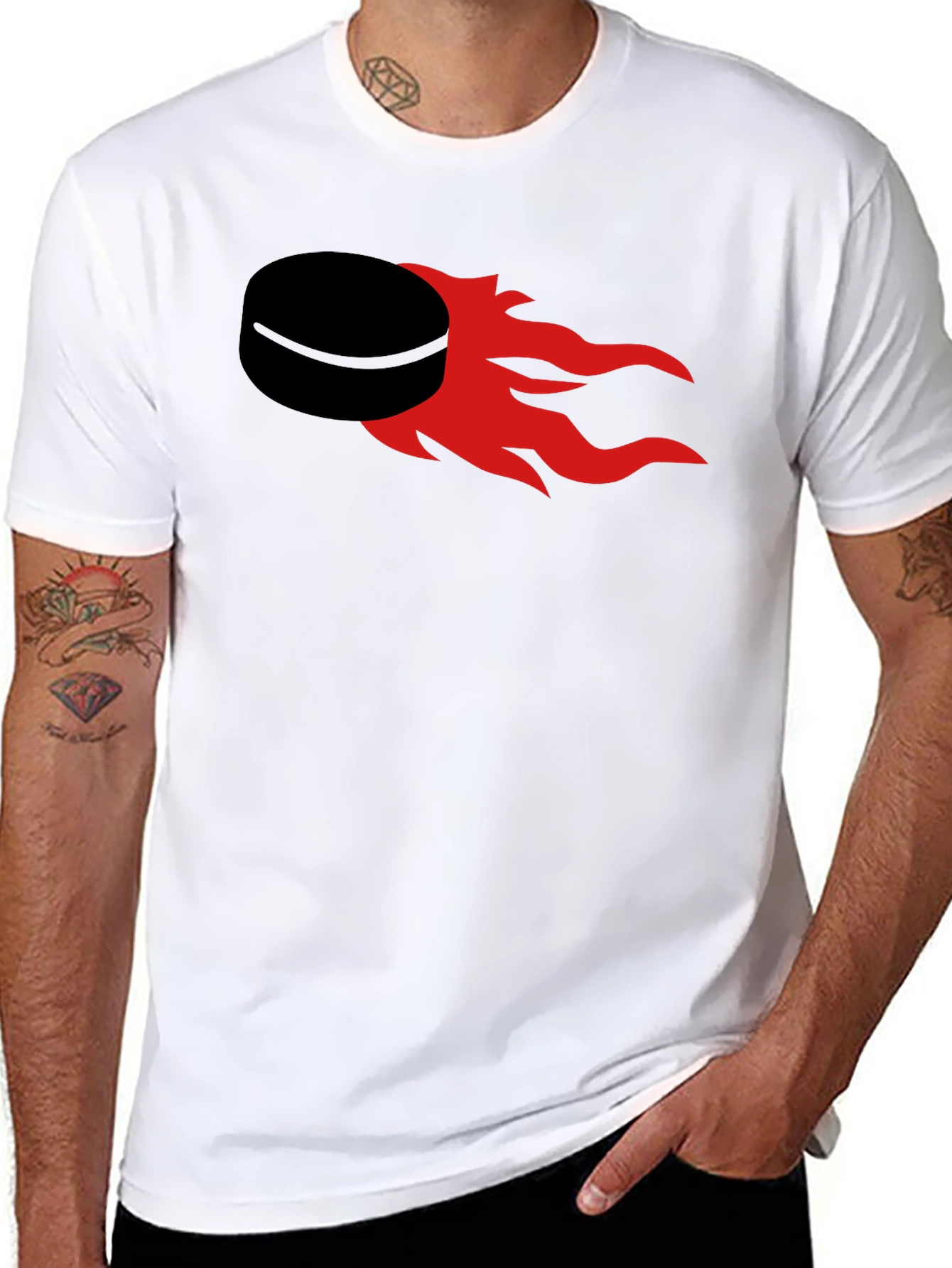 Flaming Puck Graphic T-Shirt - Hockey Fan Apparel