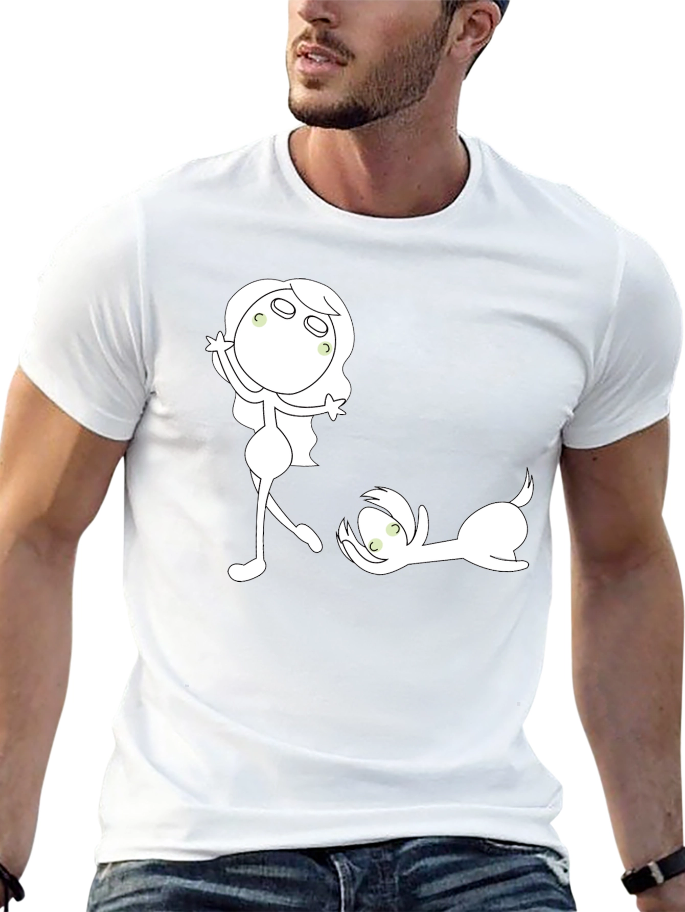 Fun Graphic Print Crew Neck T-Shirt