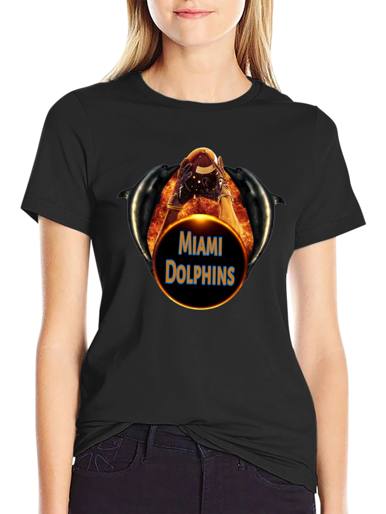Miami Dolphins Football Graphic T-Shirt