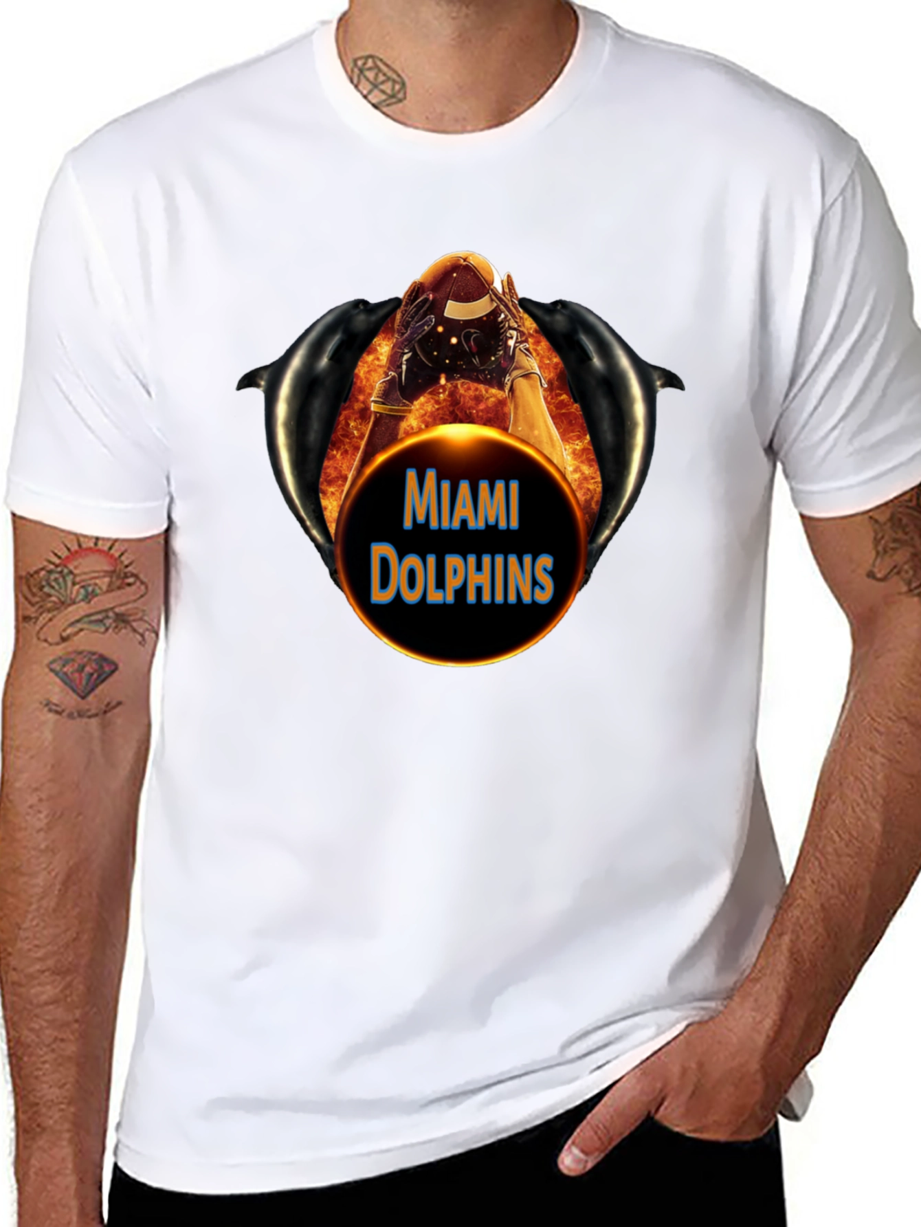 Miami Dolphins Football Graphic T-Shirt