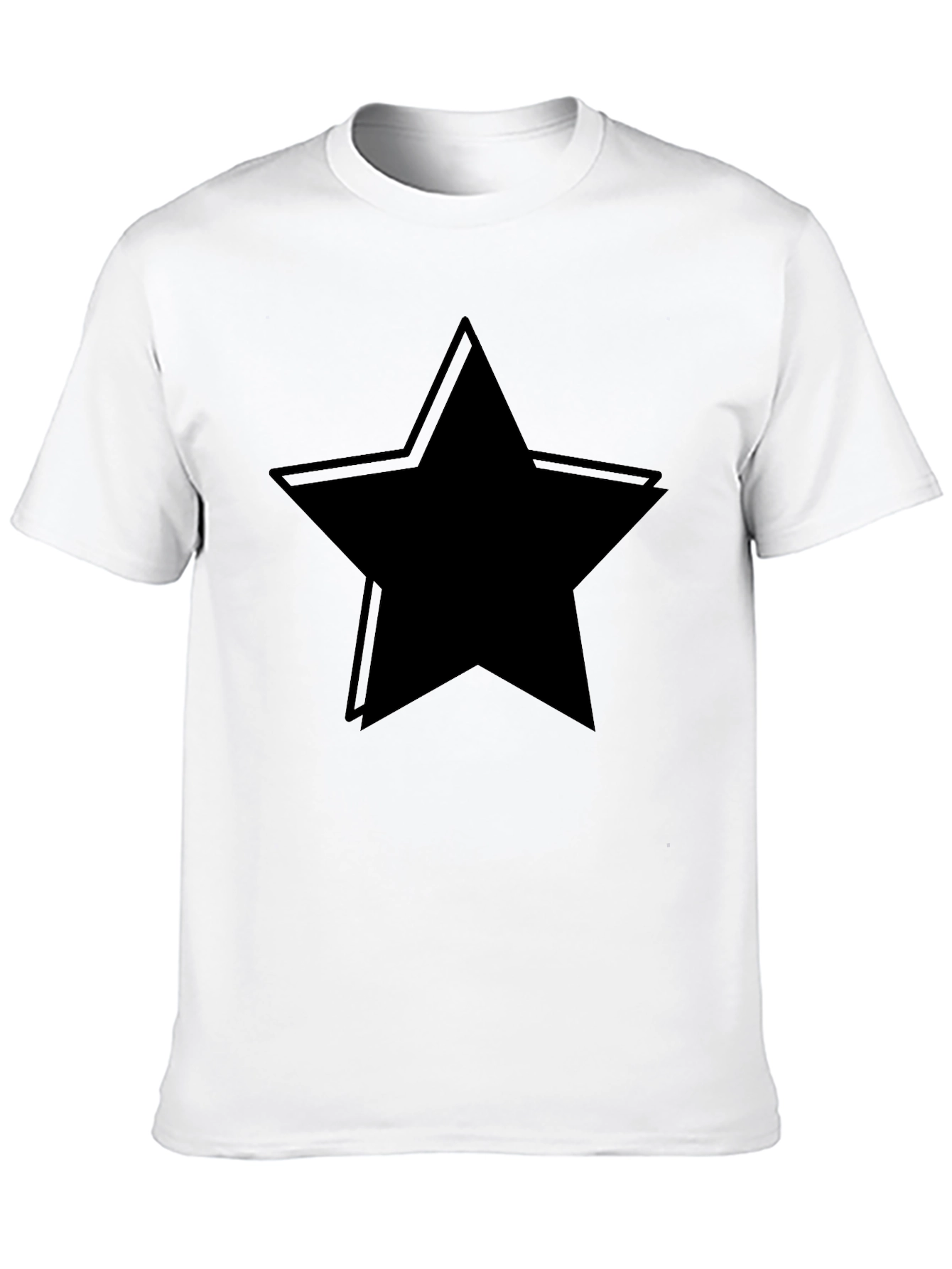 Black Star Graphic Tee - Mens Casual T-Shirt