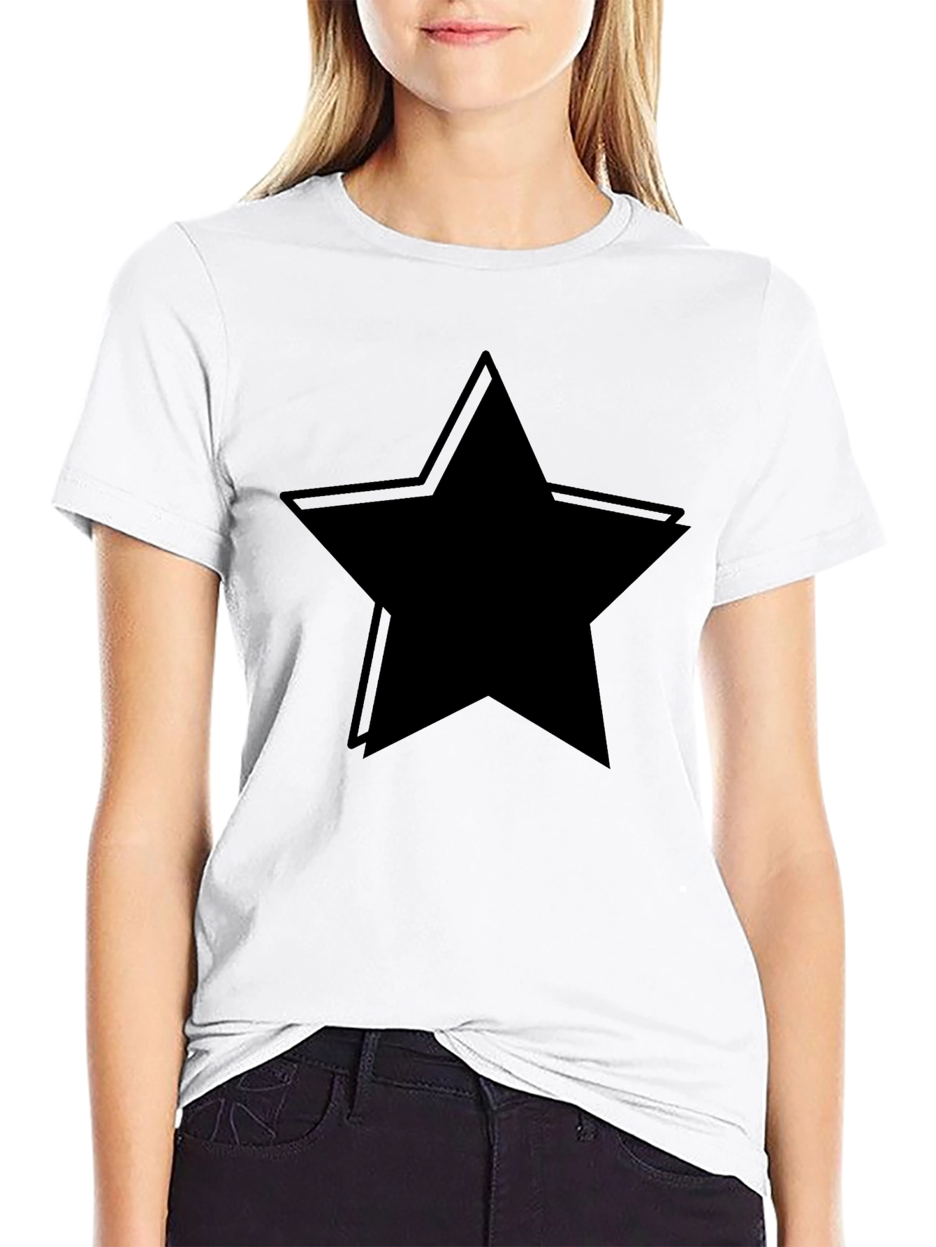 Black Star Graphic Tee - Mens Casual T-Shirt