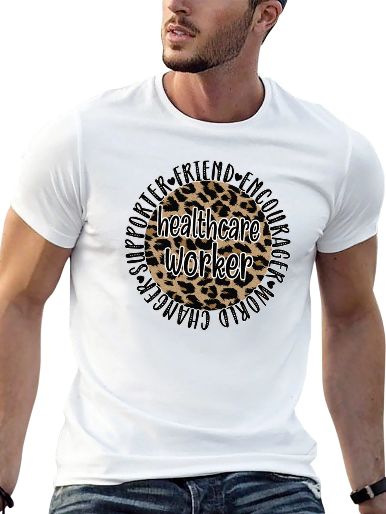 Healthcare Worker Leopard Print T-Shirt