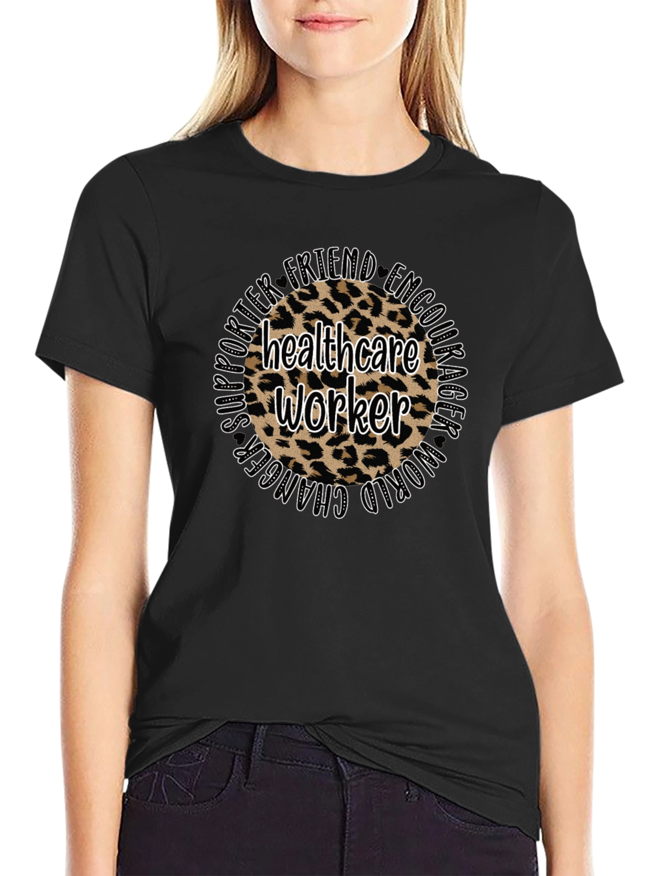 Healthcare Worker Leopard Print T-Shirt